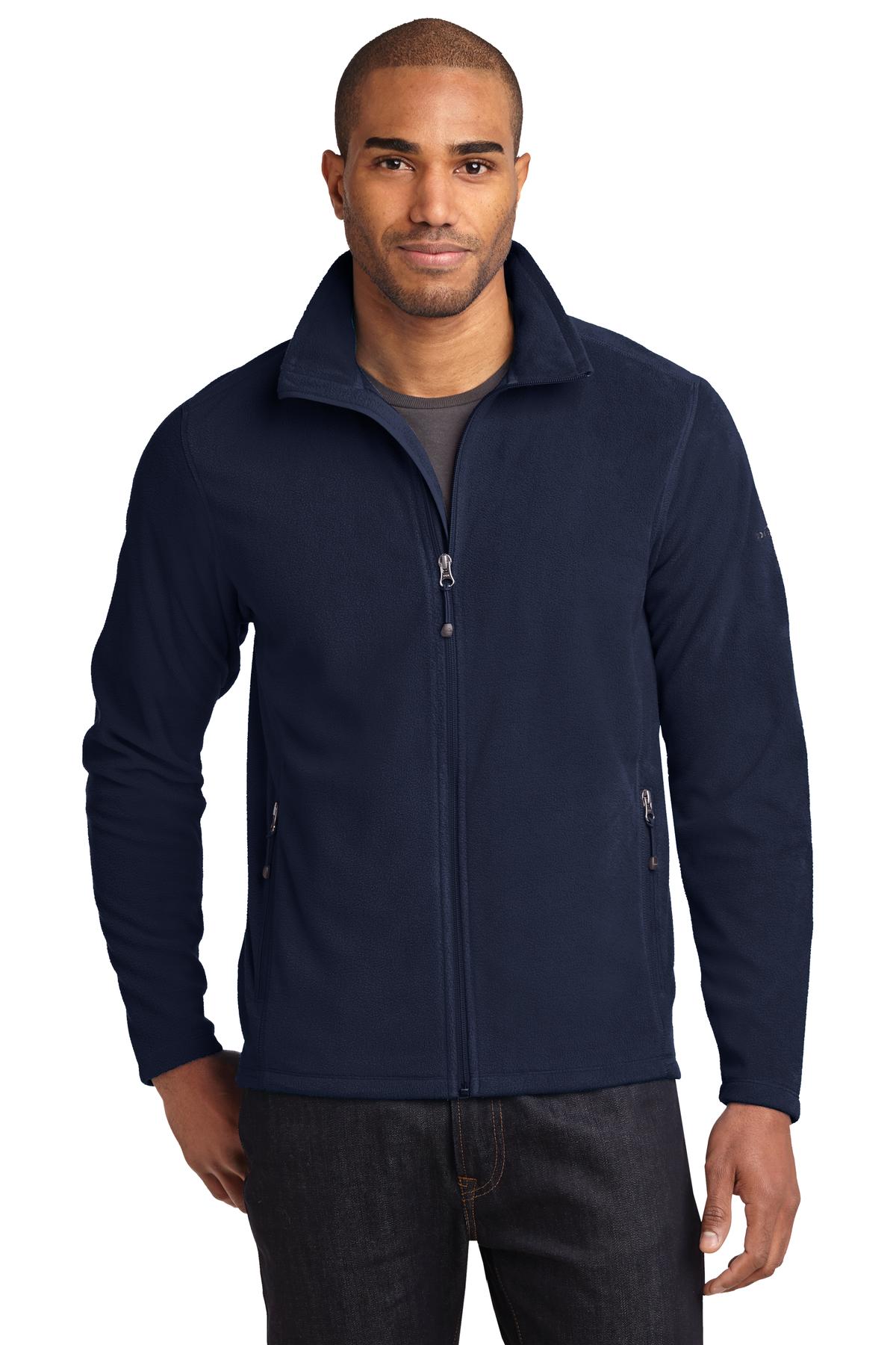 Custom Navy Full-Zip Microfleece Jacket EB224, personalized by SanCanDo Swag in Argyle, TX