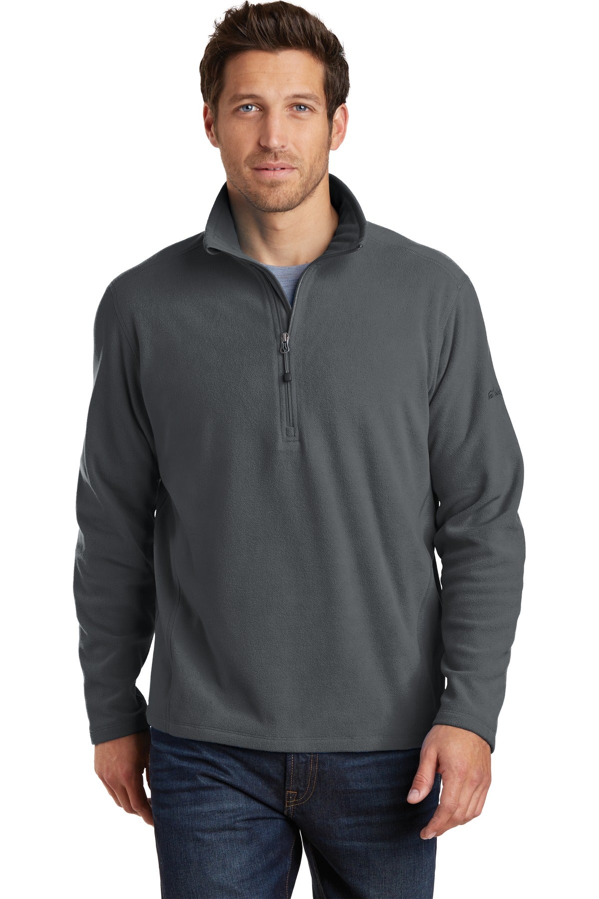 Custom Grey Steel 1/2-Zip Microfleece Jacket EB226, personalized by SanCanDo Swag in Argyle, TX