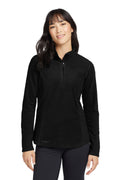 Custom Black Women's 1/2-Zip Microfleece Jacket EB227, personalized by SanCanDo Swag in Argyle, TX