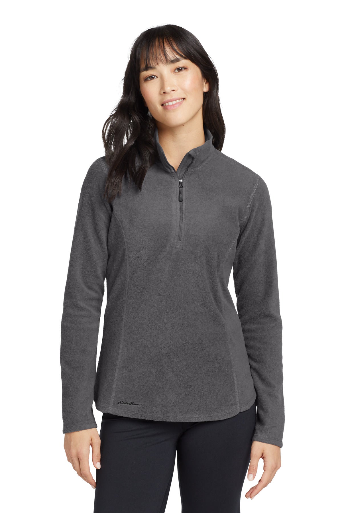 Custom Grey Steel Women's 1/2-Zip Microfleece Jacket EB227, personalized by SanCanDo Swag in Argyle, TX