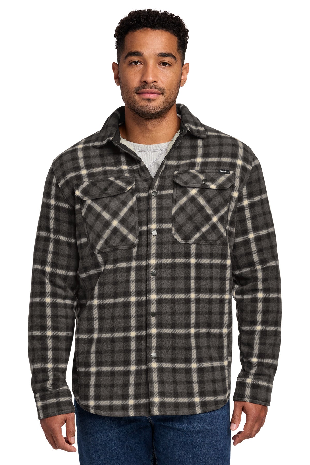 Custom Grey Steel/ Bone Woodland Shirt Jac EB228, personalized by SanCanDo Swag in Argyle, TX