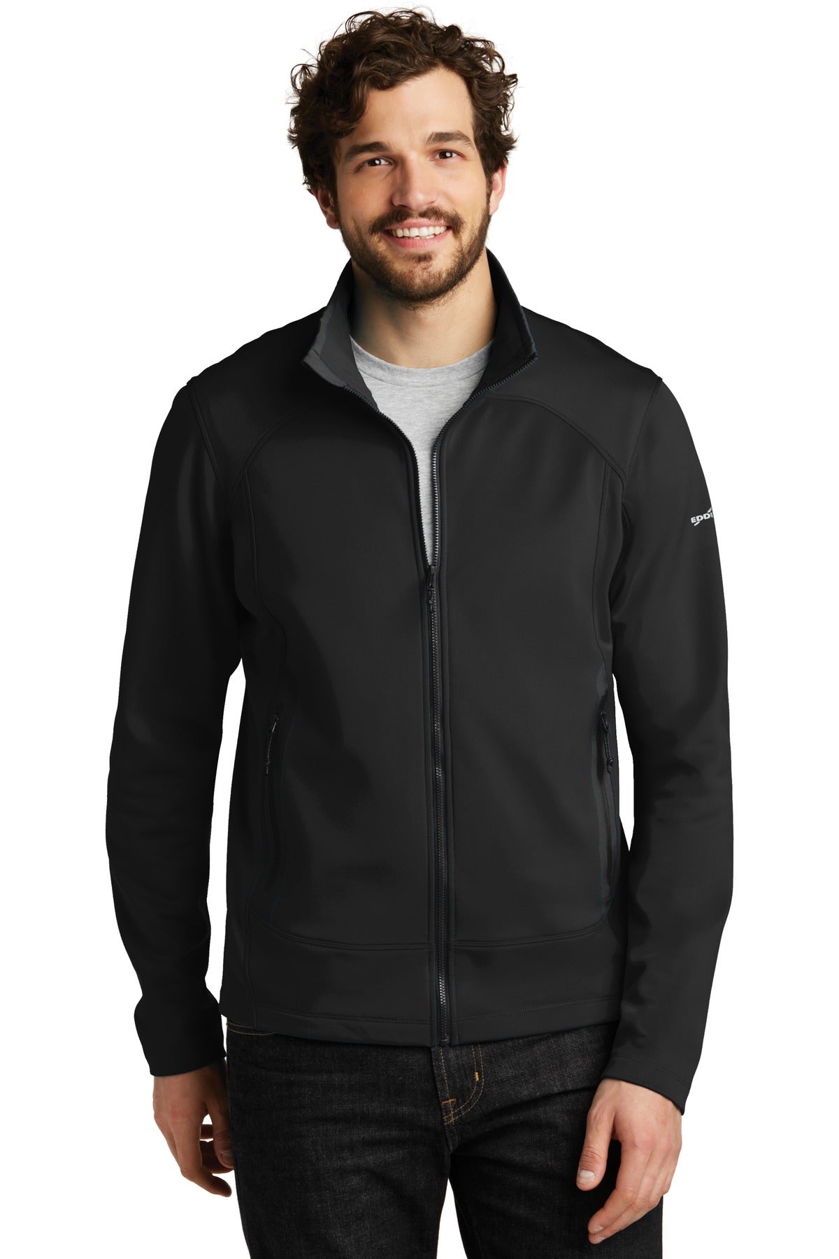 Custom Black Highpoint Fleece Jacket EB240, personalized by SanCanDo Swag in Argyle, TX