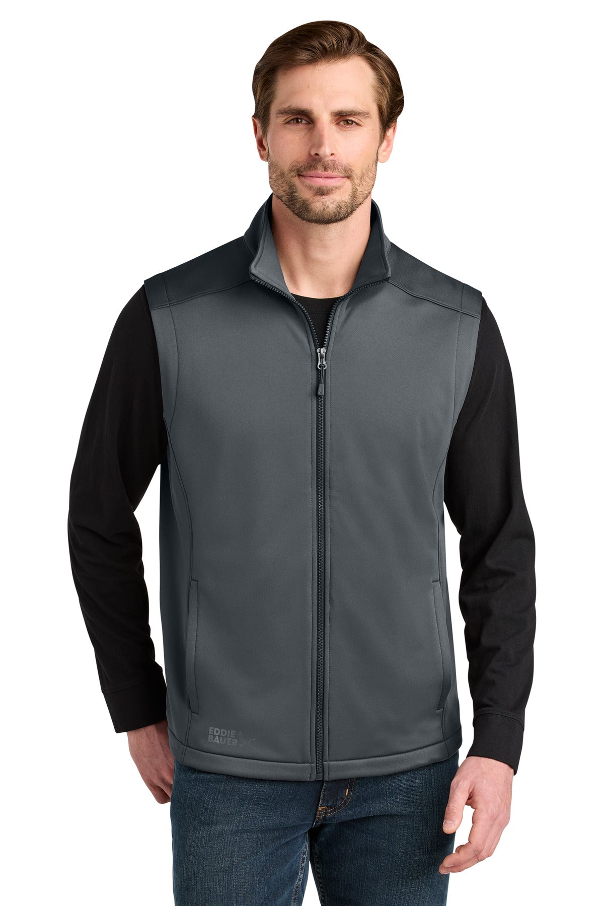 Custom Iron Gate Smooth Mid Layer Fleece Vest EB2560, personalized by SanCanDo Swag in Argyle, TX