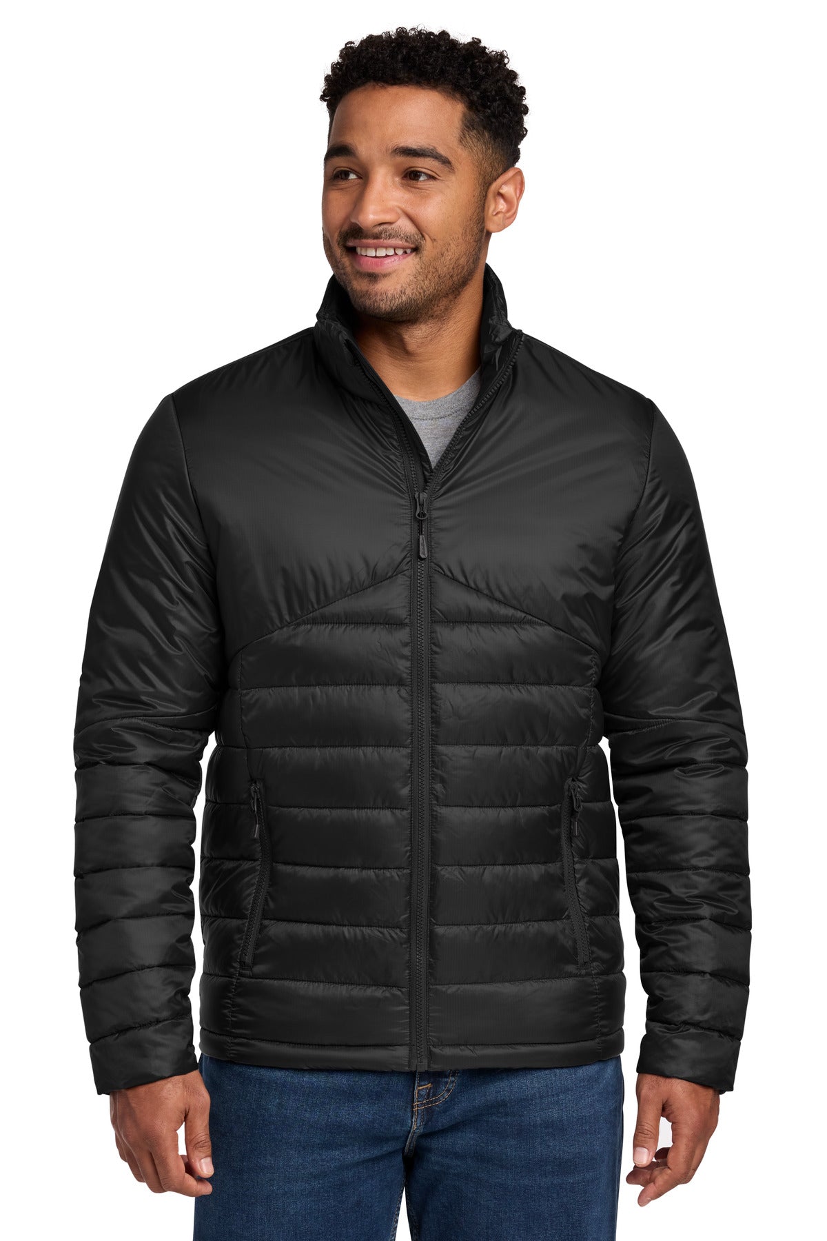 Custom Deep Black Quilted Jacket EB510, personalized by SanCanDo Swag in Argyle, TX