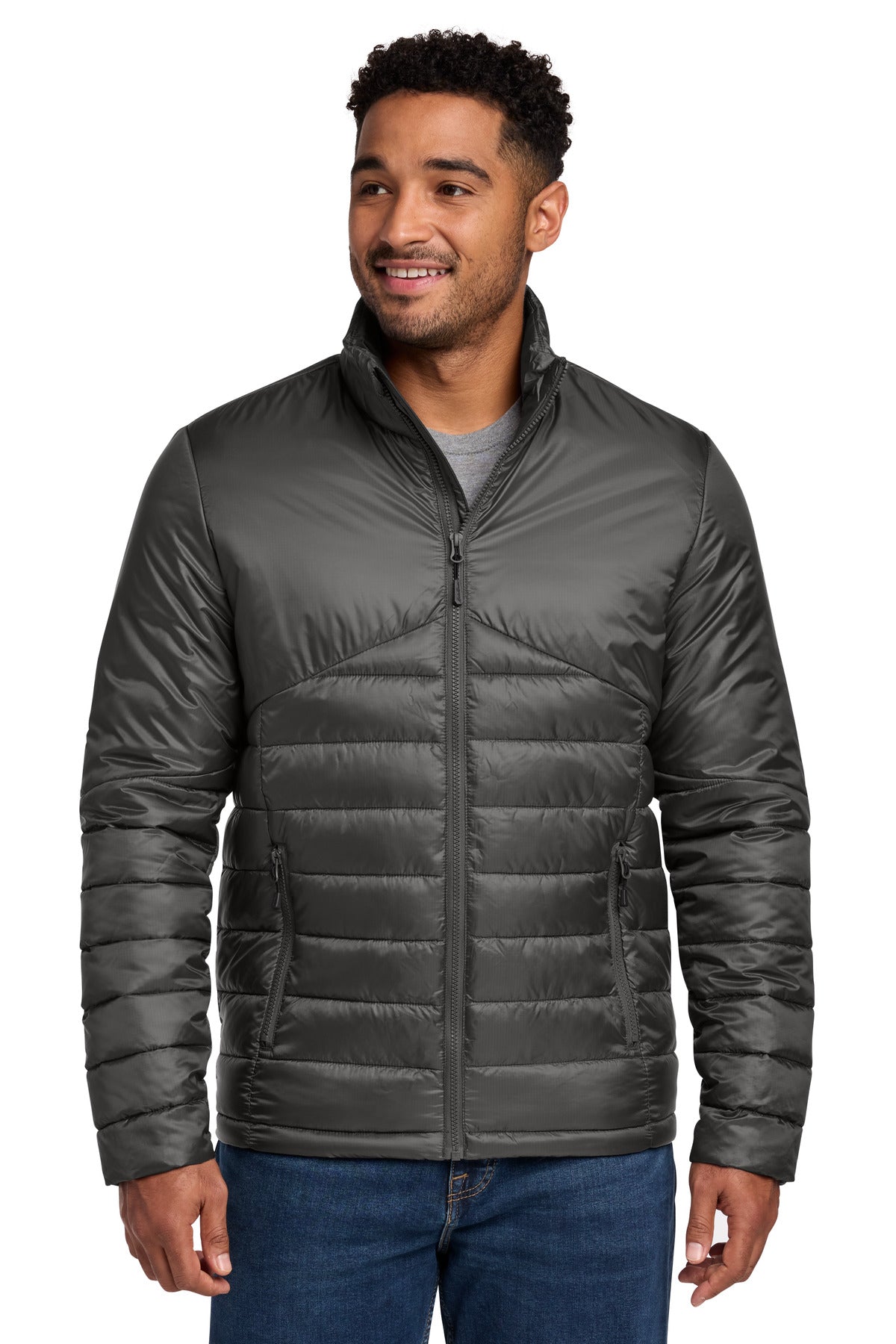 Custom Iron Gate Quilted Jacket EB510, personalized by SanCanDo Swag in Argyle, TX