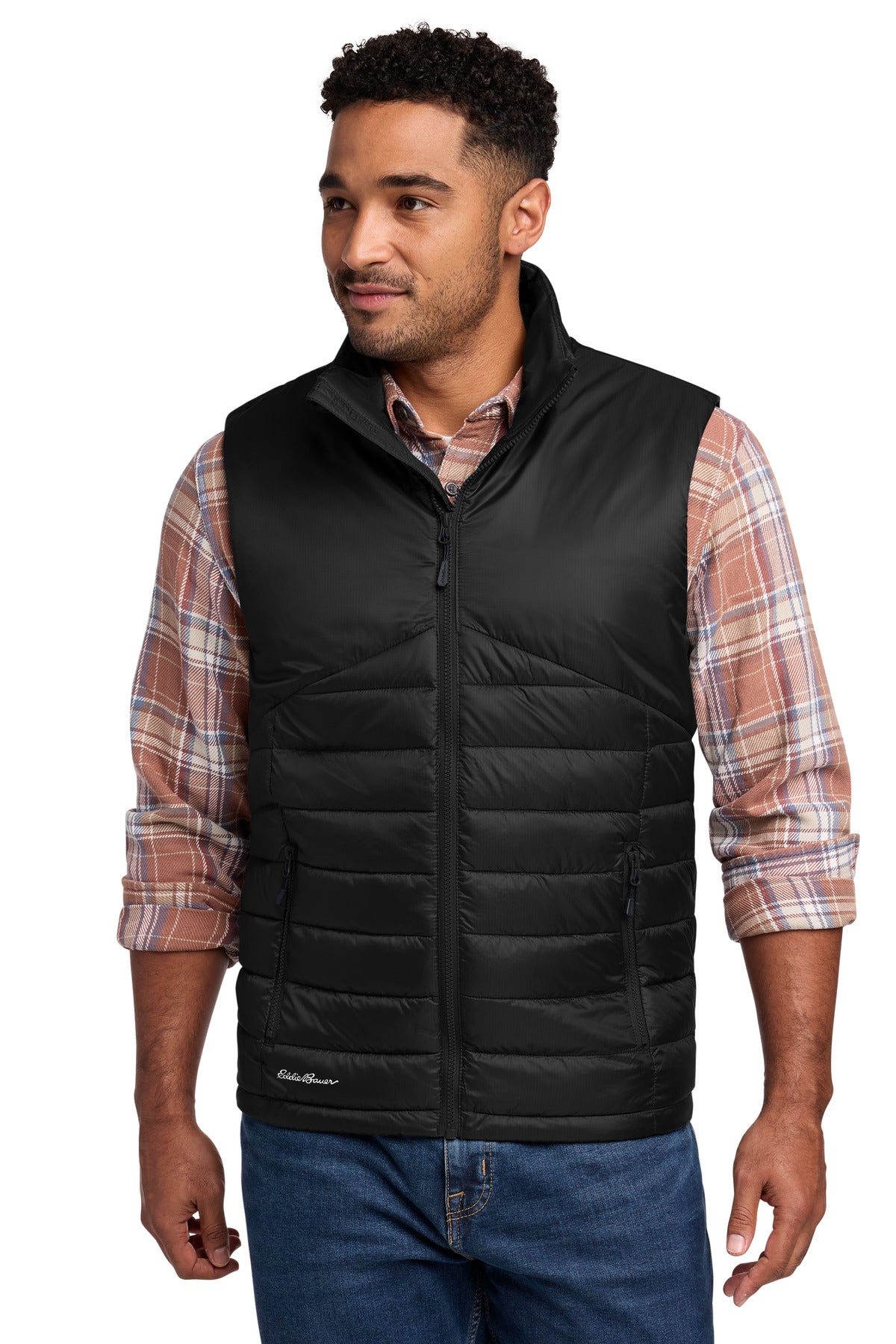 Custom Deep Black Quilted Vest EB512, personalized by SanCanDo Swag in Argyle, TX