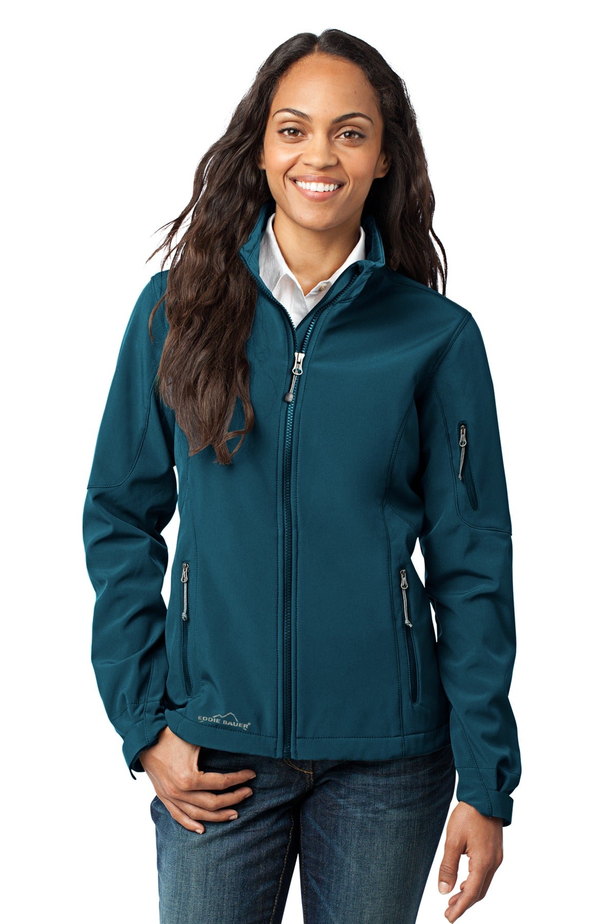 Custom Dark Adriatic Women's Soft Shell Jacket EB531, personalized by SanCanDo Swag in Argyle, TX