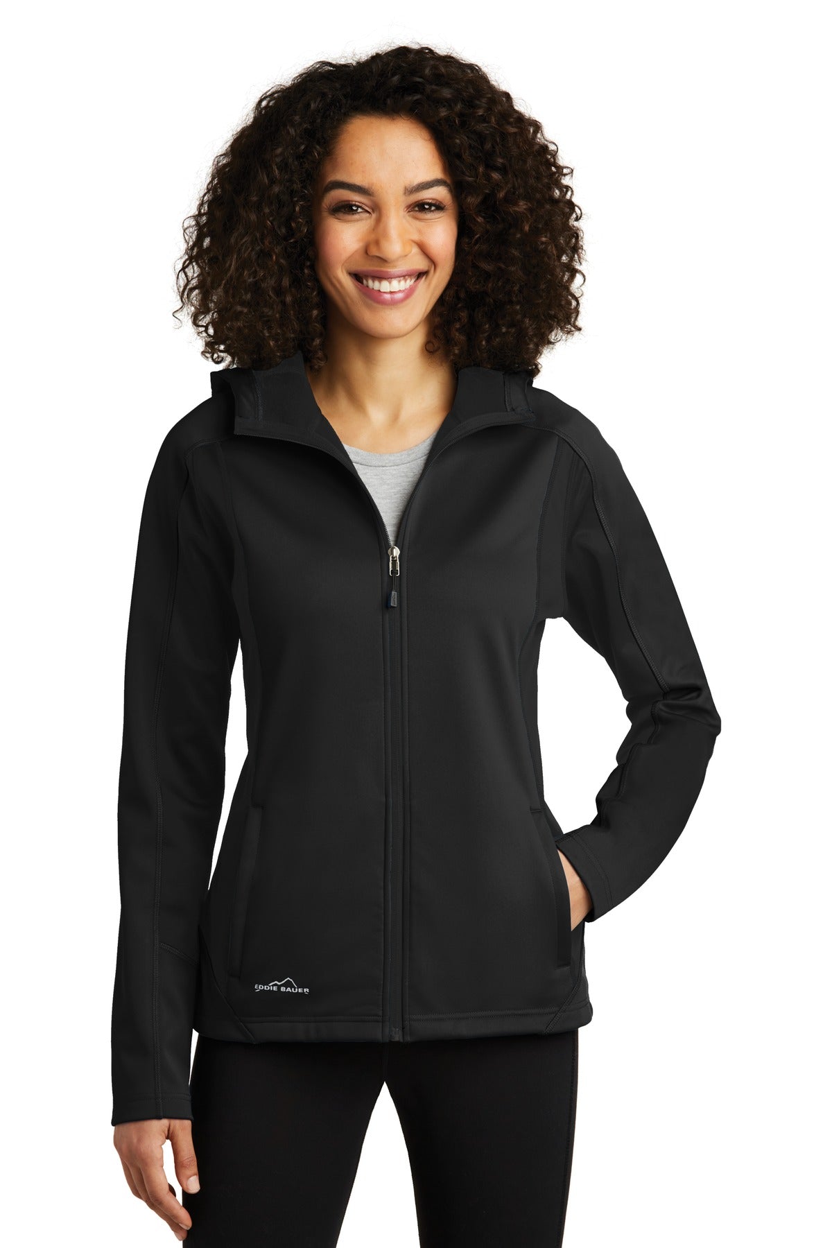Custom Black/ Black Women's Trail Soft Shell Jacket EB543, personalized by SanCanDo Swag in Argyle, TX