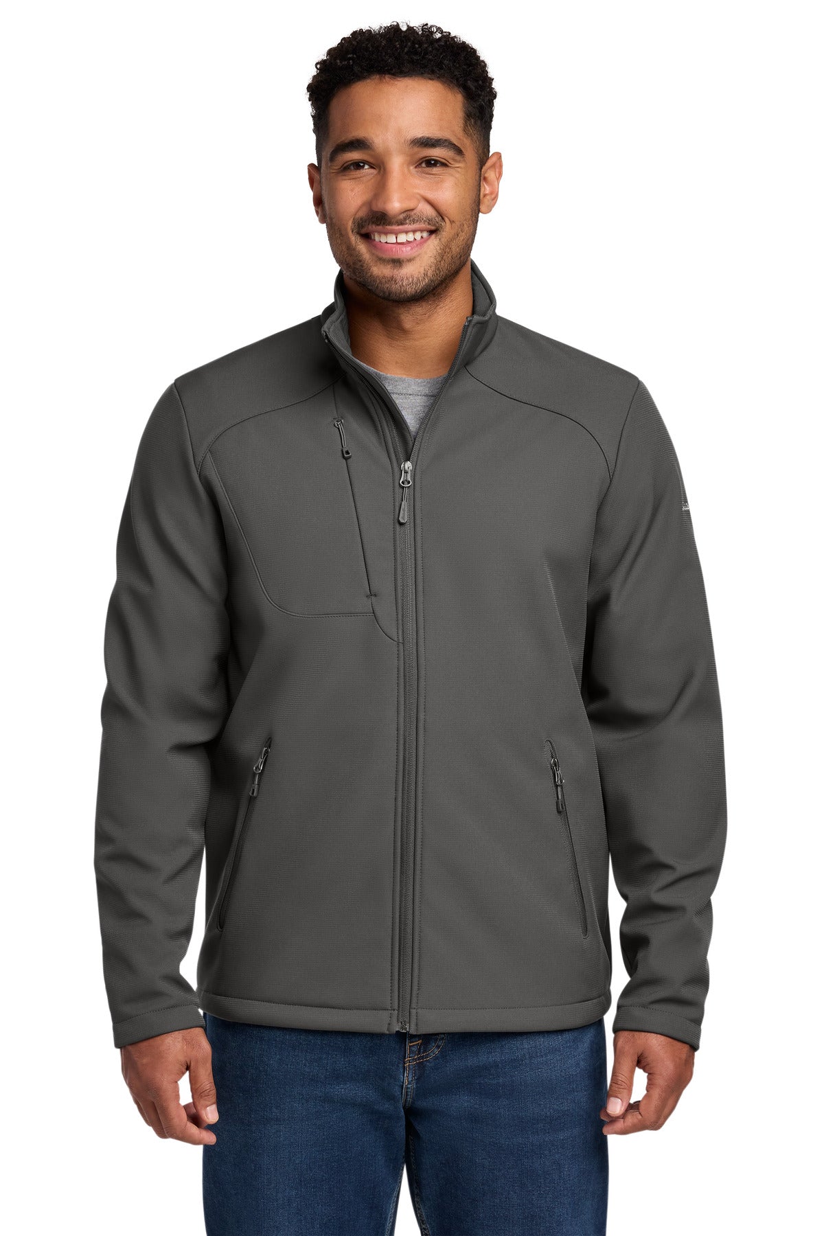 Custom Iron Gate Stretch Soft Shell Jacket EB544, personalized by SanCanDo Swag in Argyle, TX