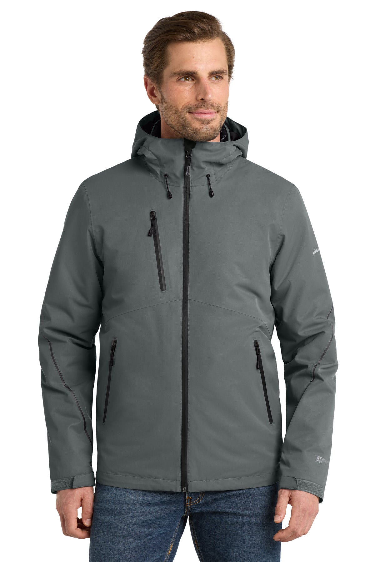 Custom Metal Grey WeatherEdge Plus 3-in-1 Jacket EB556, personalized by SanCanDo Swag in Argyle, TX