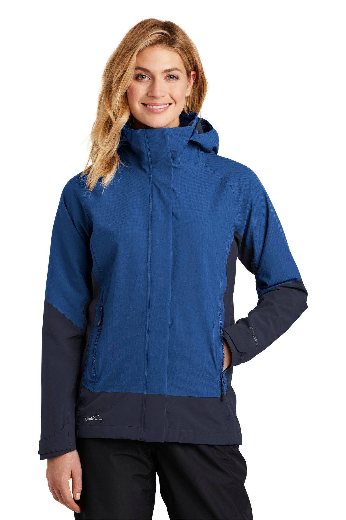 Custom Cobalt Blue/ River Blue Navy Women's WeatherEdge Jacket EB559, personalized by SanCanDo Swag in Argyle, TX