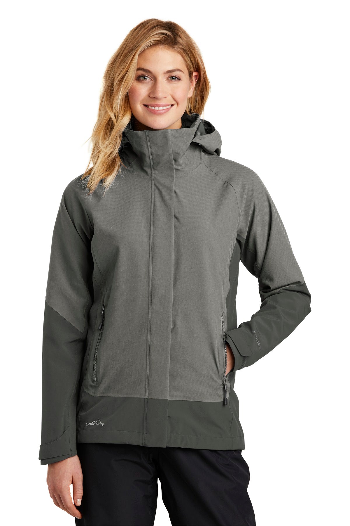 Custom Metal Grey/ Grey Steel Women's WeatherEdge Jacket EB559, personalized by SanCanDo Swag in Argyle, TX