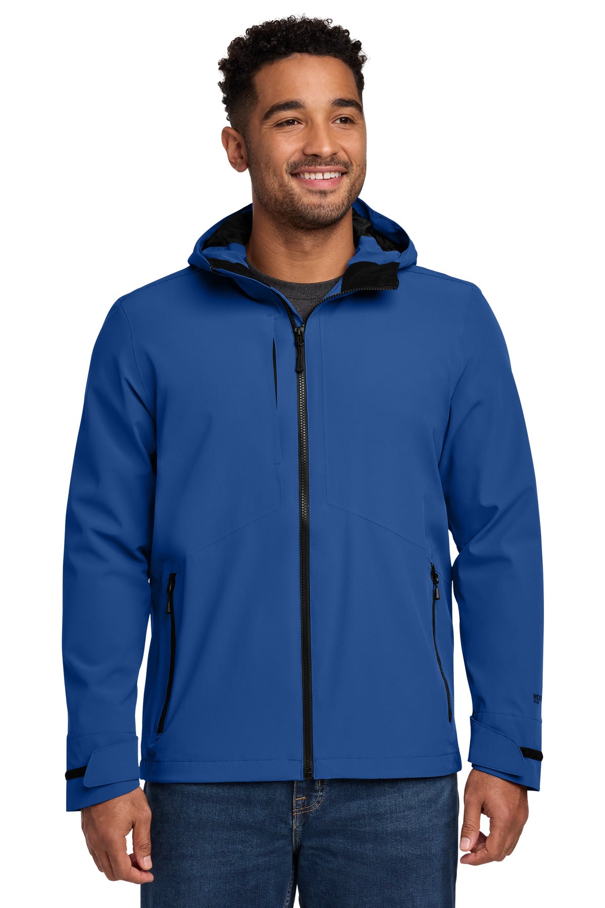 Custom Cobalt Blue WeatherEdge Plus Jacket EB560, personalized by SanCanDo Swag in Argyle, TX