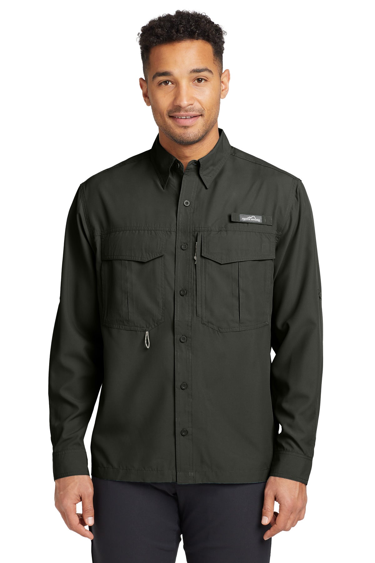Custom Boulder Long Sleeve Performance Fishing Shirt EB600, personalized by SanCanDo Swag in Argyle, TX