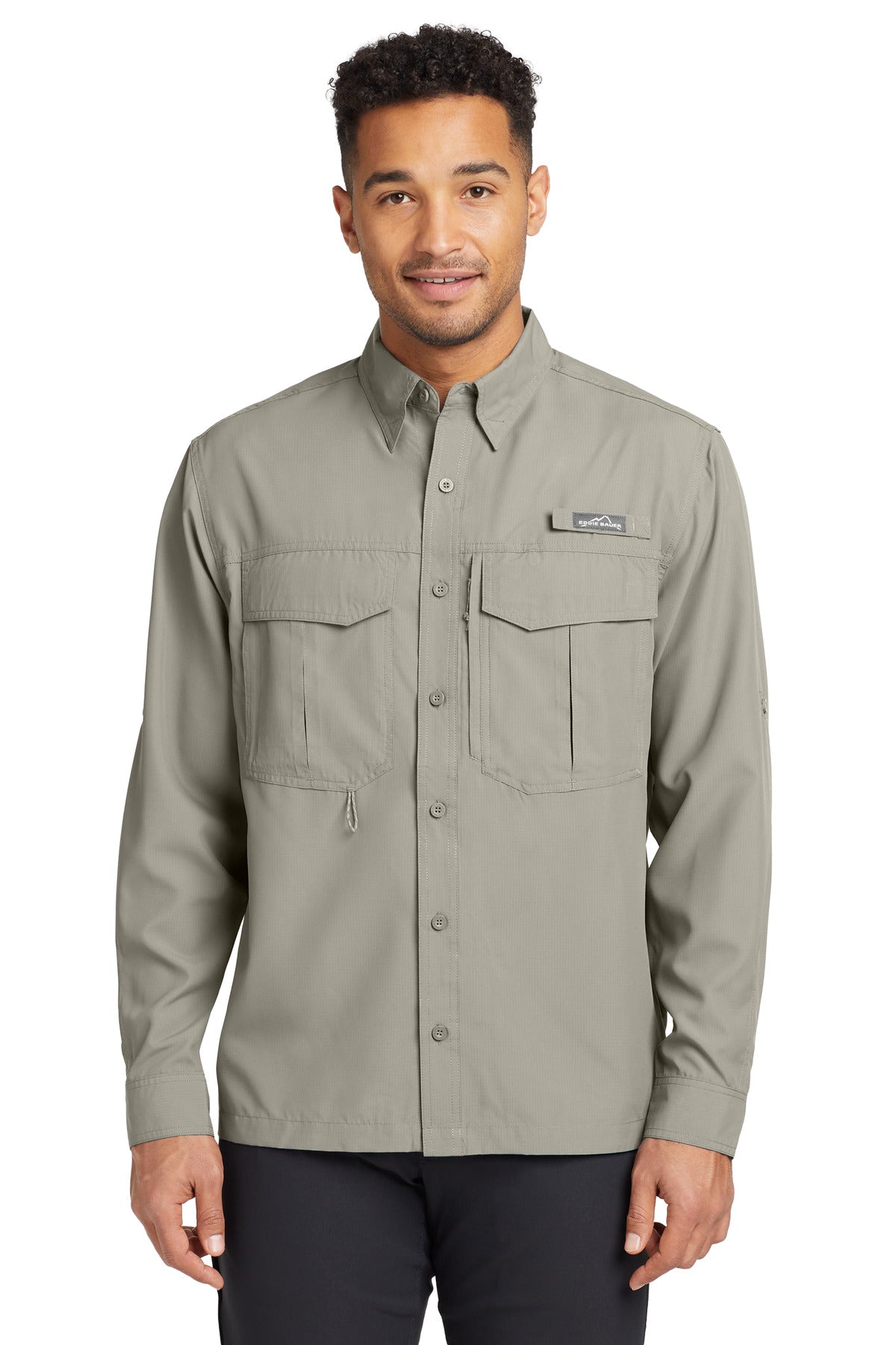 Custom Driftwood Long Sleeve Performance Fishing Shirt EB600, personalized by SanCanDo Swag in Argyle, TX