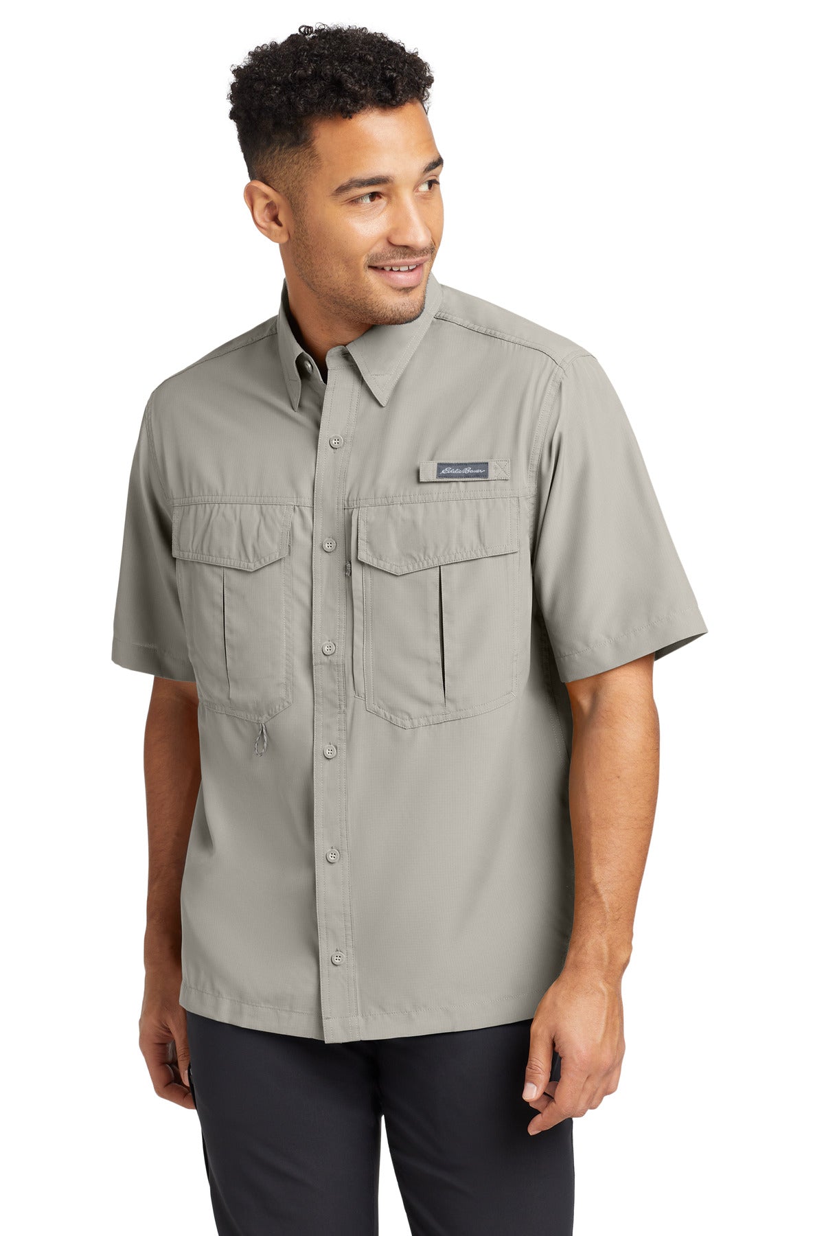 Custom Driftwood Short Sleeve Performance Fishing Shirt EB602, personalized by SanCanDo Swag in Argyle, TX