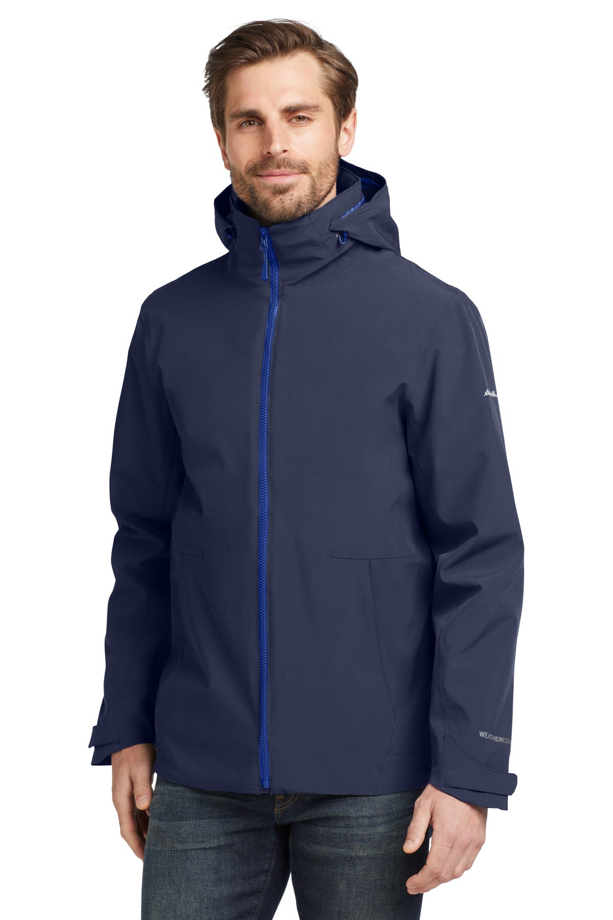 Custom River Blue/ Cobalt Blue WeatherEdge 3-in-1 Jacket EB656, personalized by SanCanDo Swag in Argyle, TX
