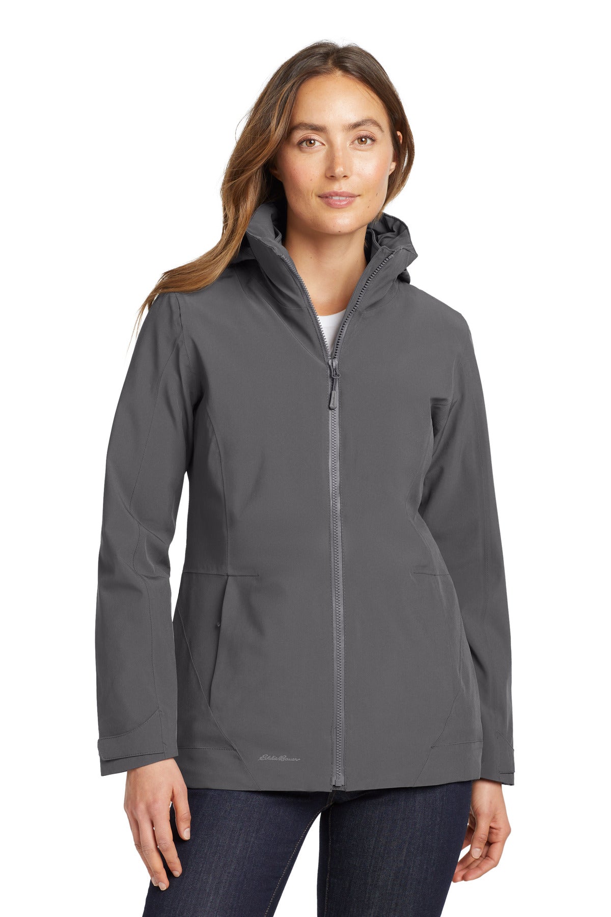 Custom Grey Steel/ Metal Grey Women's WeatherEdge 3-in-1 Jacket EB657, personalized by SanCanDo Swag in Argyle, TX