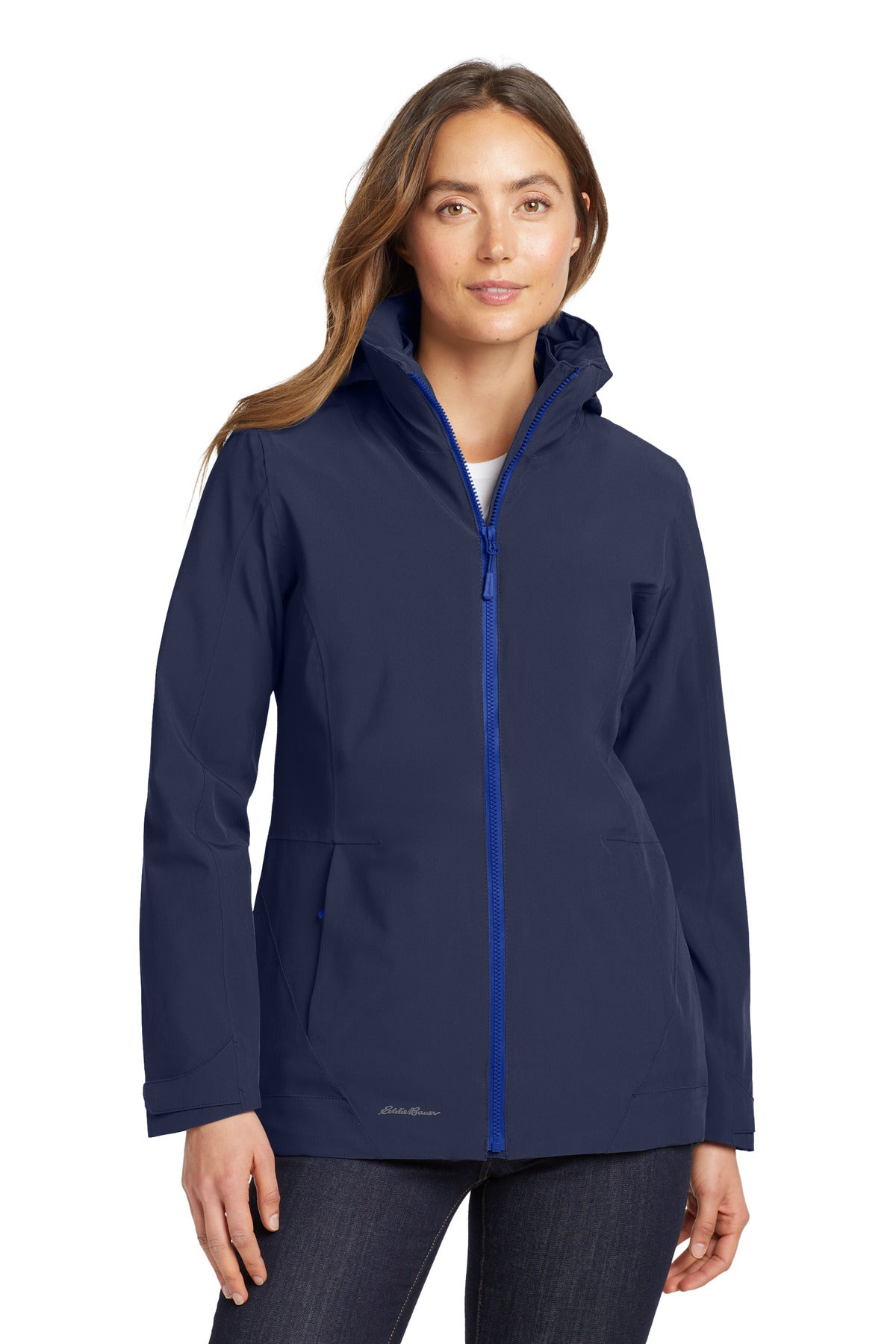 Custom River Blue/ Cobalt Blue Women's WeatherEdge 3-in-1 Jacket EB657, personalized by SanCanDo Swag in Argyle, TX