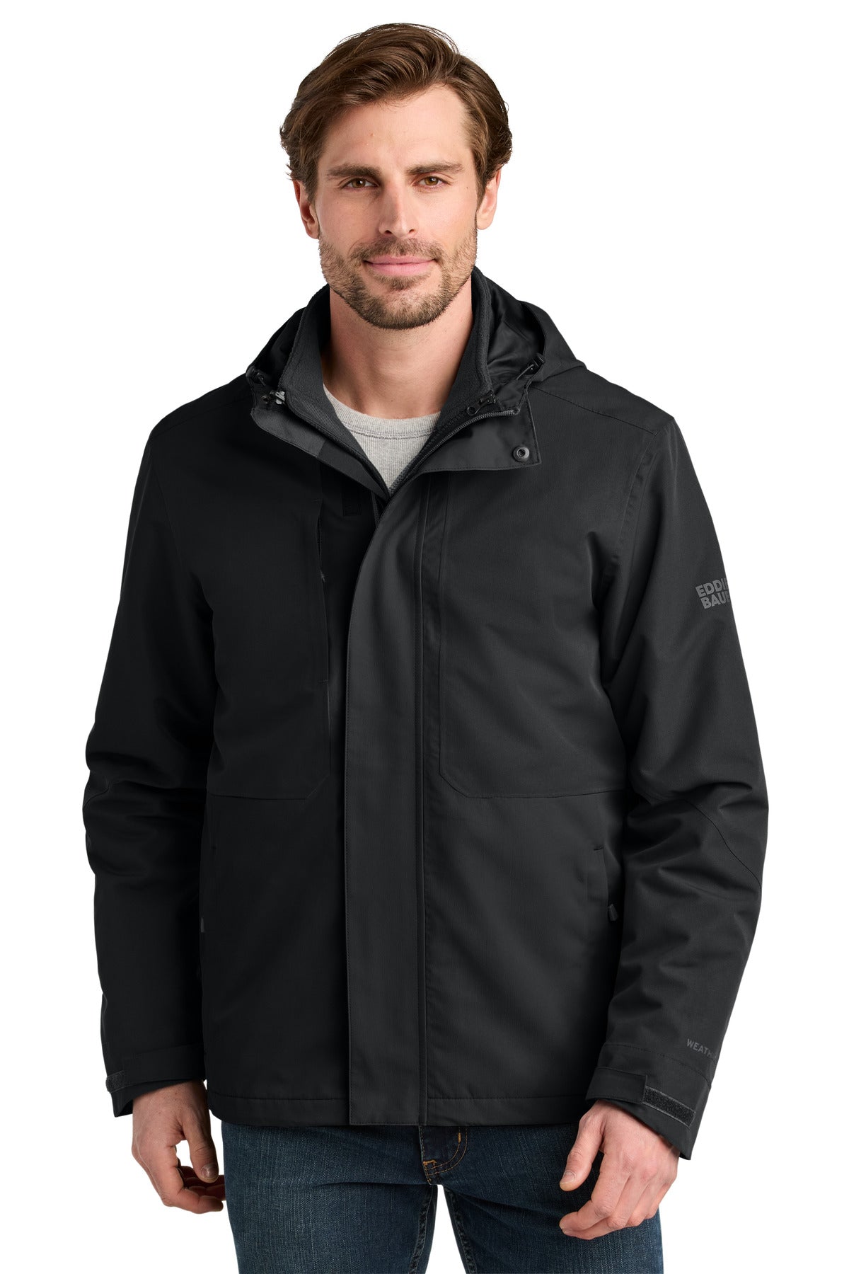 Custom Black WeatherEdge Ridge 3-in-1 Jacket EB658, personalized by SanCanDo Swag in Argyle, TX