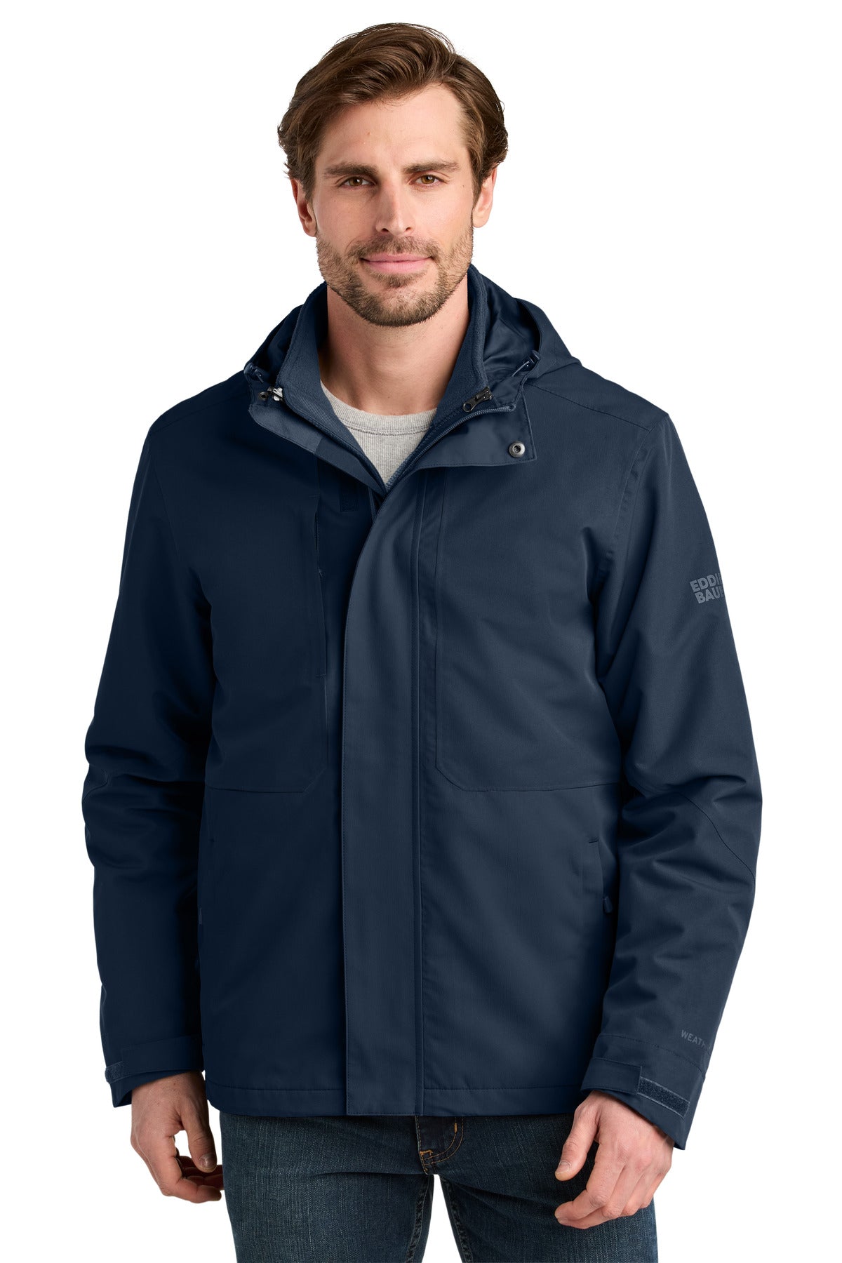 Custom River Blue Navy WeatherEdge Ridge 3-in-1 Jacket EB658, personalized by SanCanDo Swag in Argyle, TX