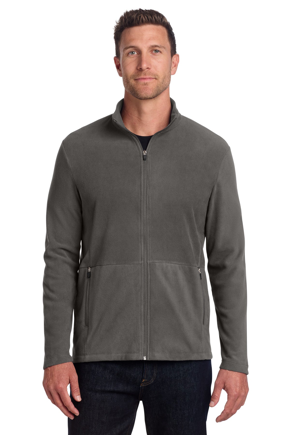 Custom Pewter Accord Microfleece Jacket F151, personalized by SanCanDo Swag in Argyle, TX