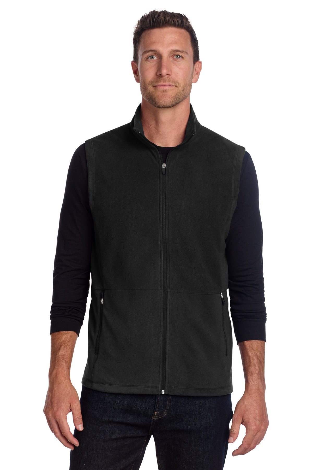 Custom Black Accord Microfleece Vest F152, personalized by SanCanDo Swag in Argyle, TX