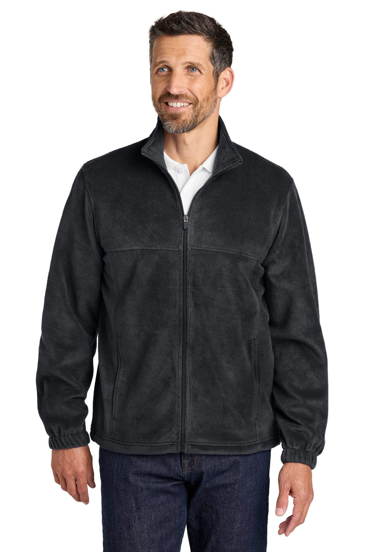 Custom Black Plush Fleece Full-Zip Jacket F190, personalized by SanCanDo Swag in Argyle, TX