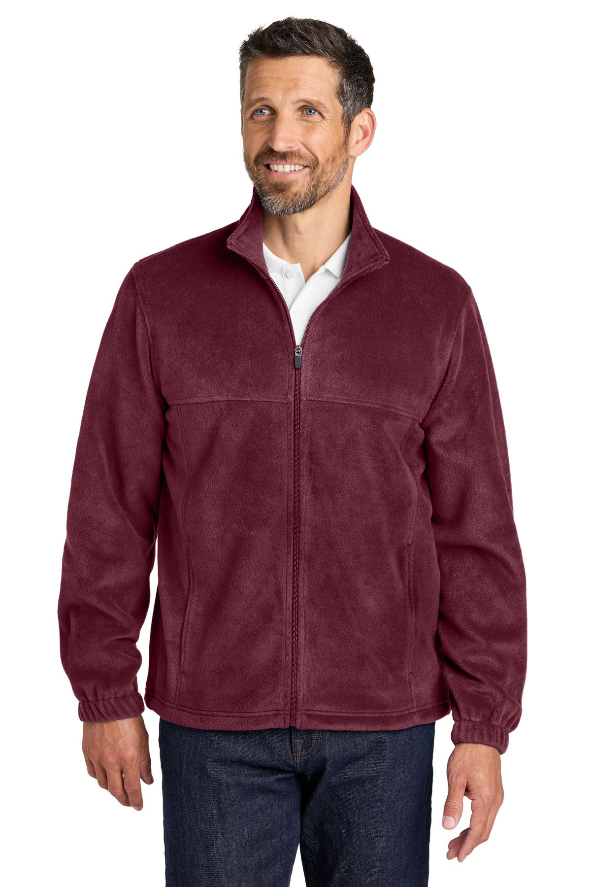 Custom Club Burgundy Plush Fleece Full-Zip Jacket F190, personalized by SanCanDo Swag in Argyle, TX