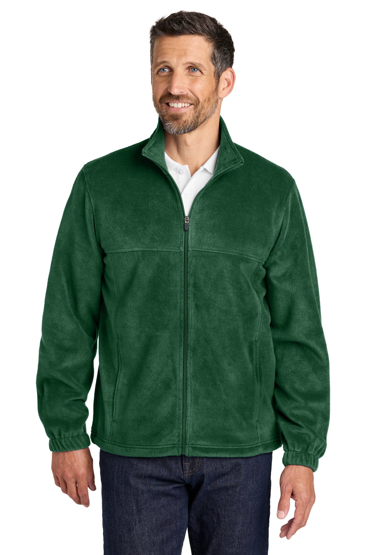 Custom Dark Green Plush Fleece Full-Zip Jacket F190, personalized by SanCanDo Swag in Argyle, TX
