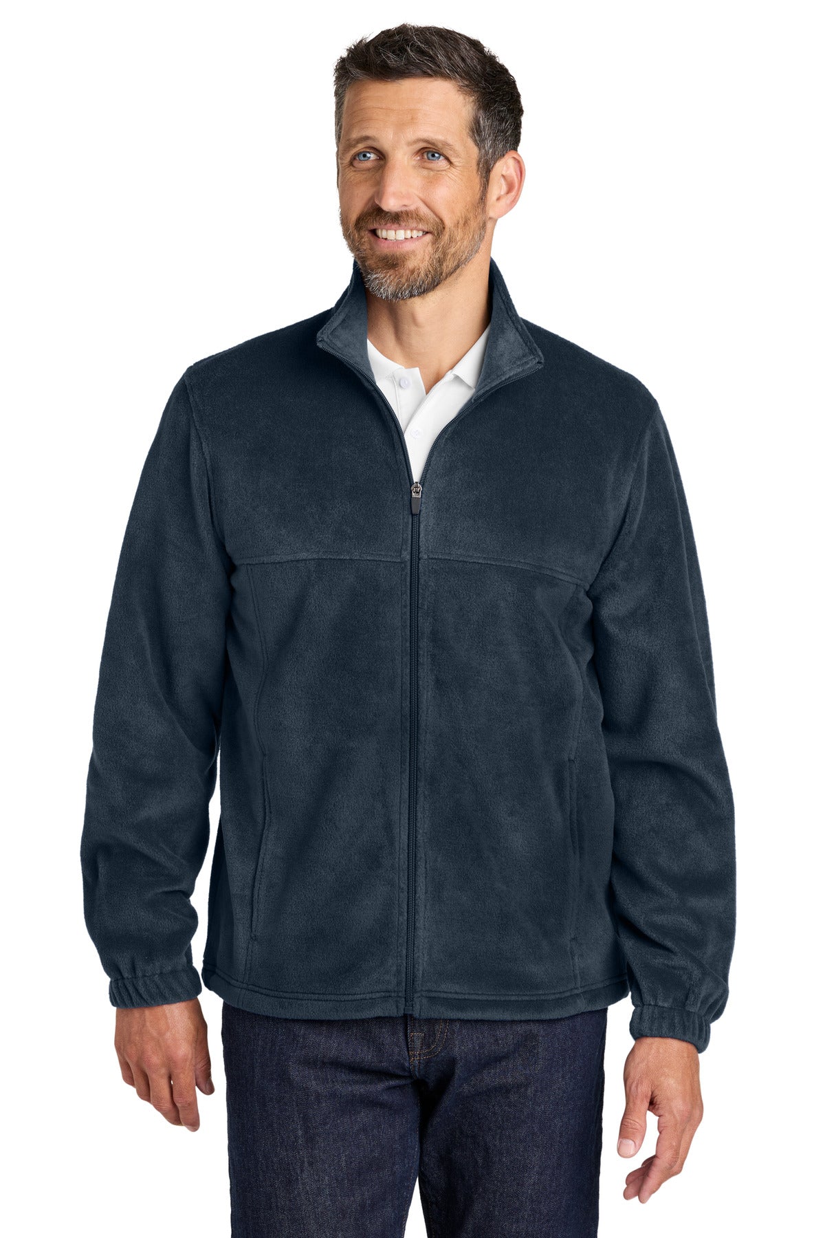 Custom Night Navy Plush Fleece Full-Zip Jacket F190, personalized by SanCanDo Swag in Argyle, TX