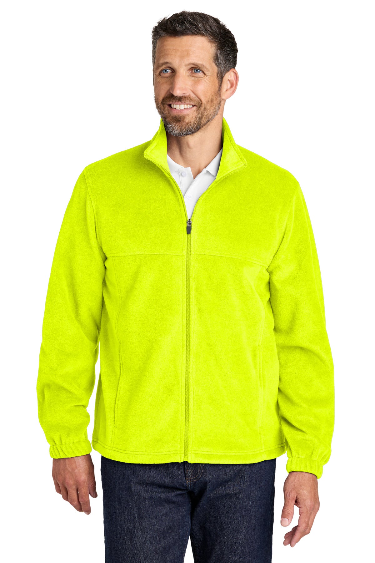Custom S. Yellow Plush Fleece Full-Zip Jacket F190, personalized by SanCanDo Swag in Argyle, TX
