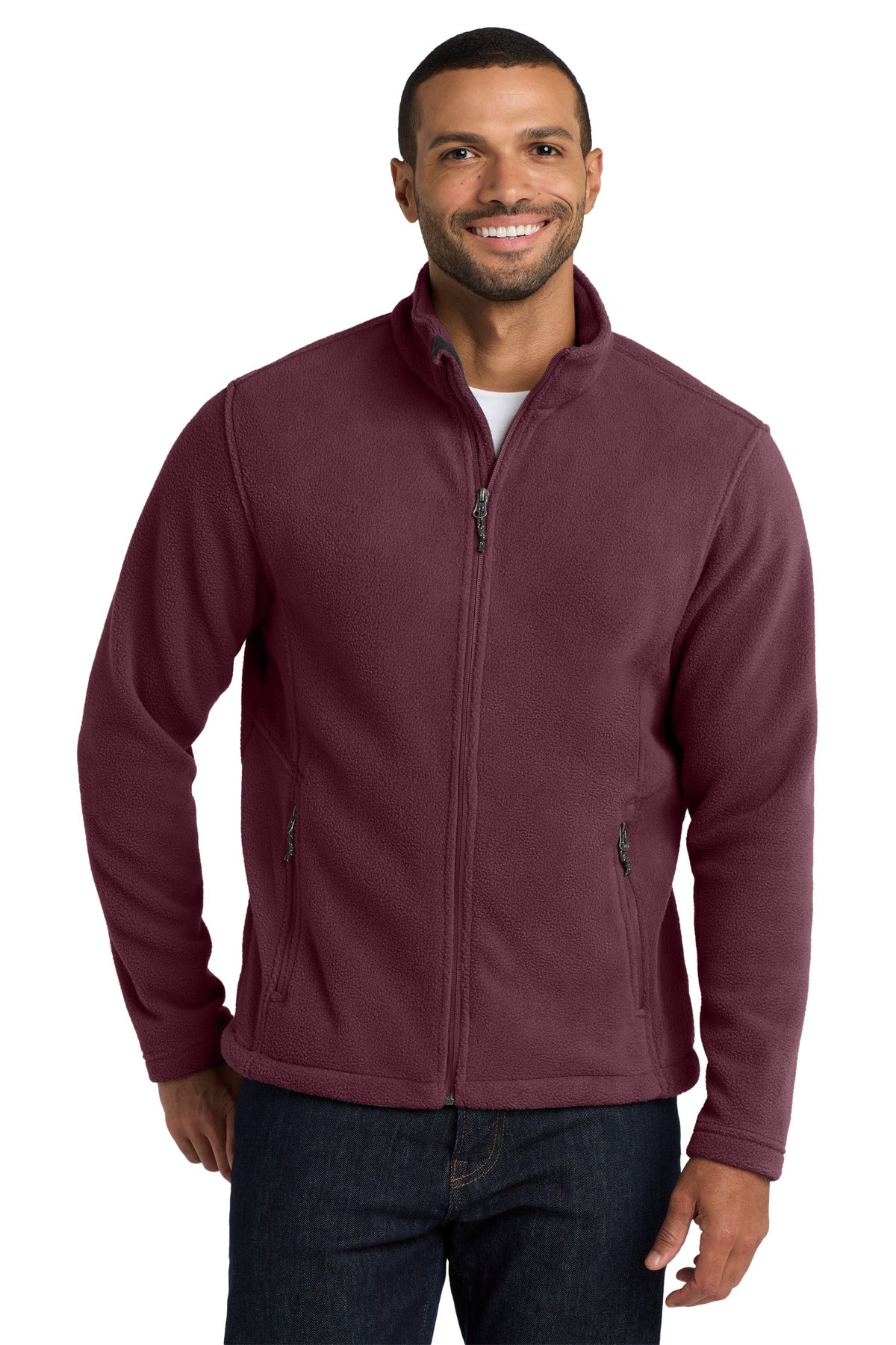 Custom Maroon Value Fleece Jacket F217, personalized by SanCanDo Swag in Argyle, TX