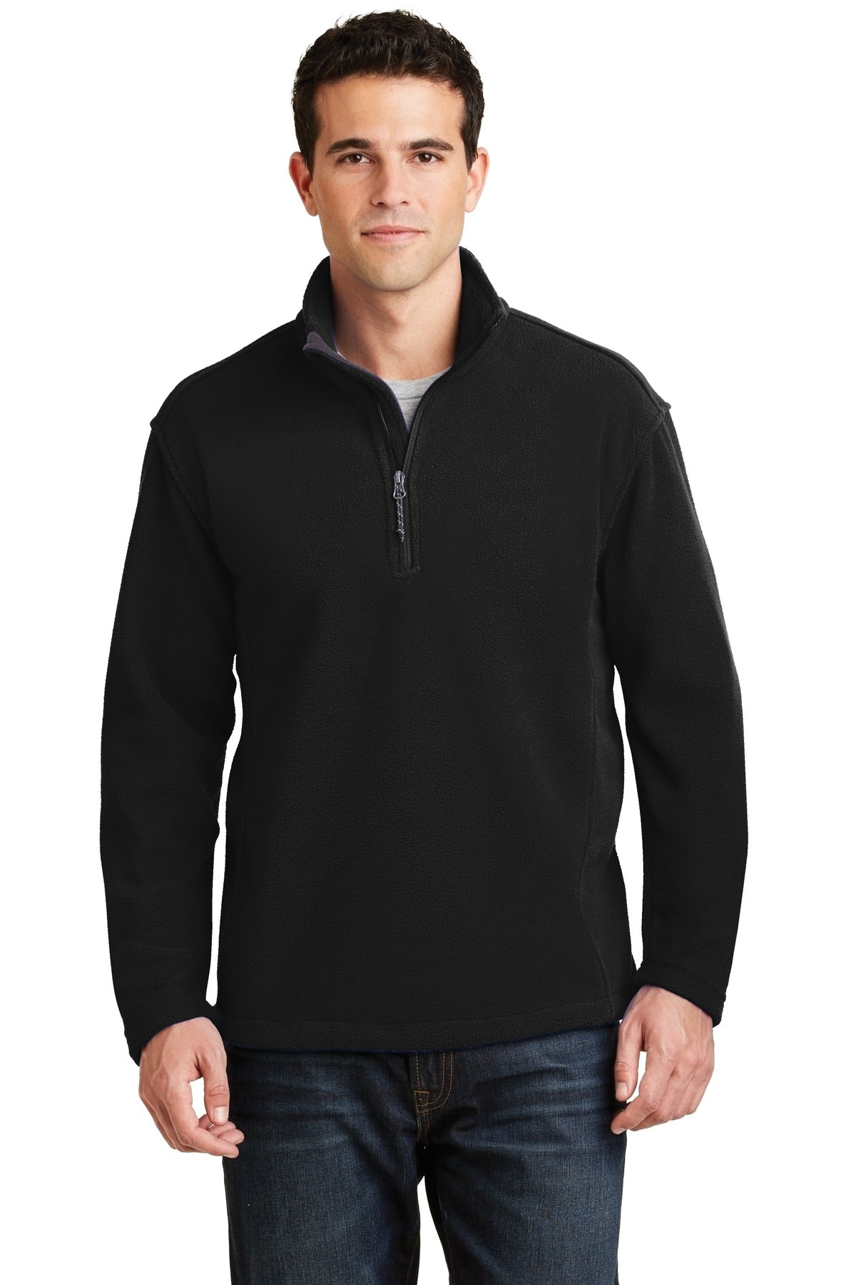 Custom Black Value Fleece 1/4-Zip Pullover F218, personalized by SanCanDo Swag in Argyle, TX