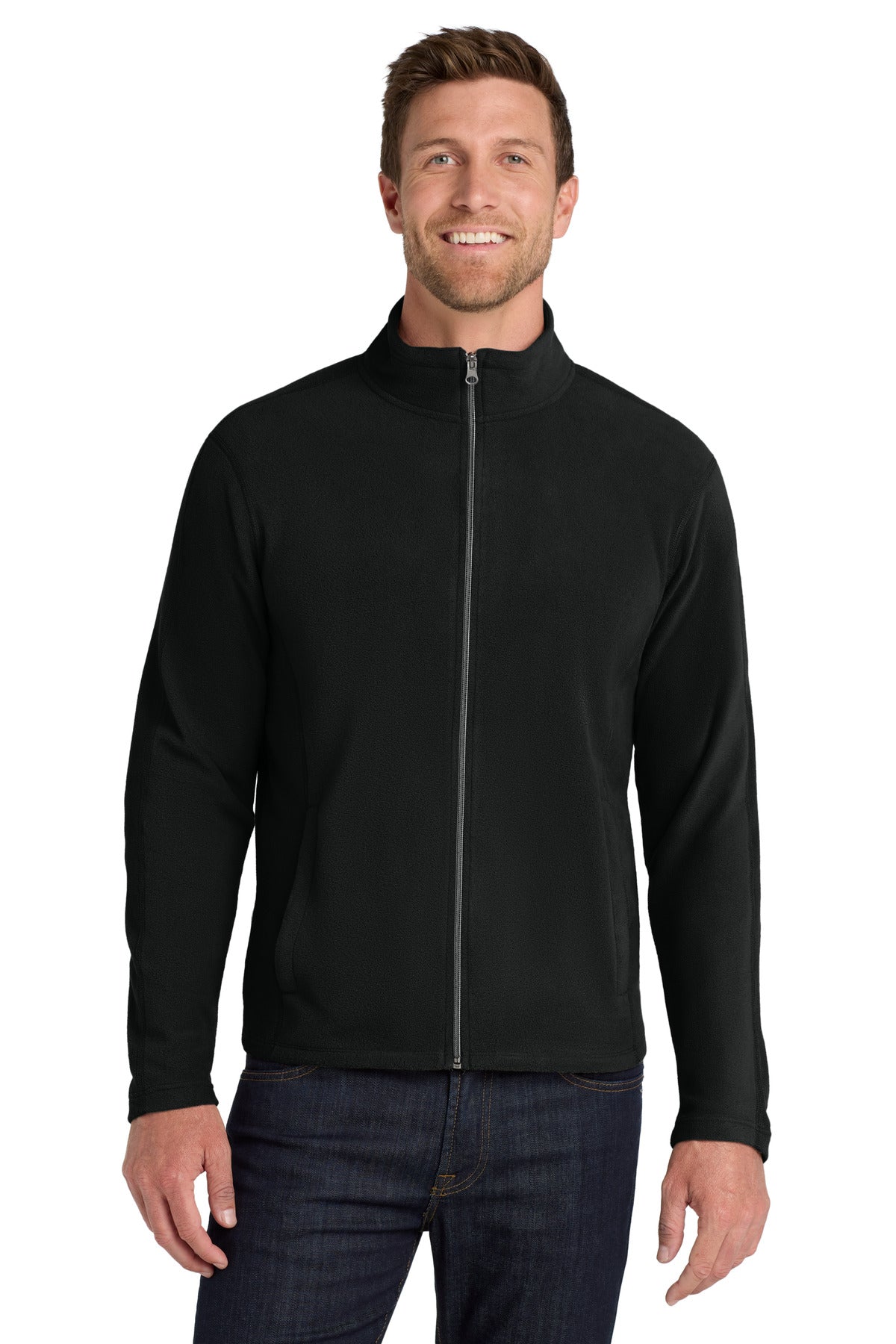 Custom Black Microfleece Jacket F223, personalized by SanCanDo Swag in Argyle, TX