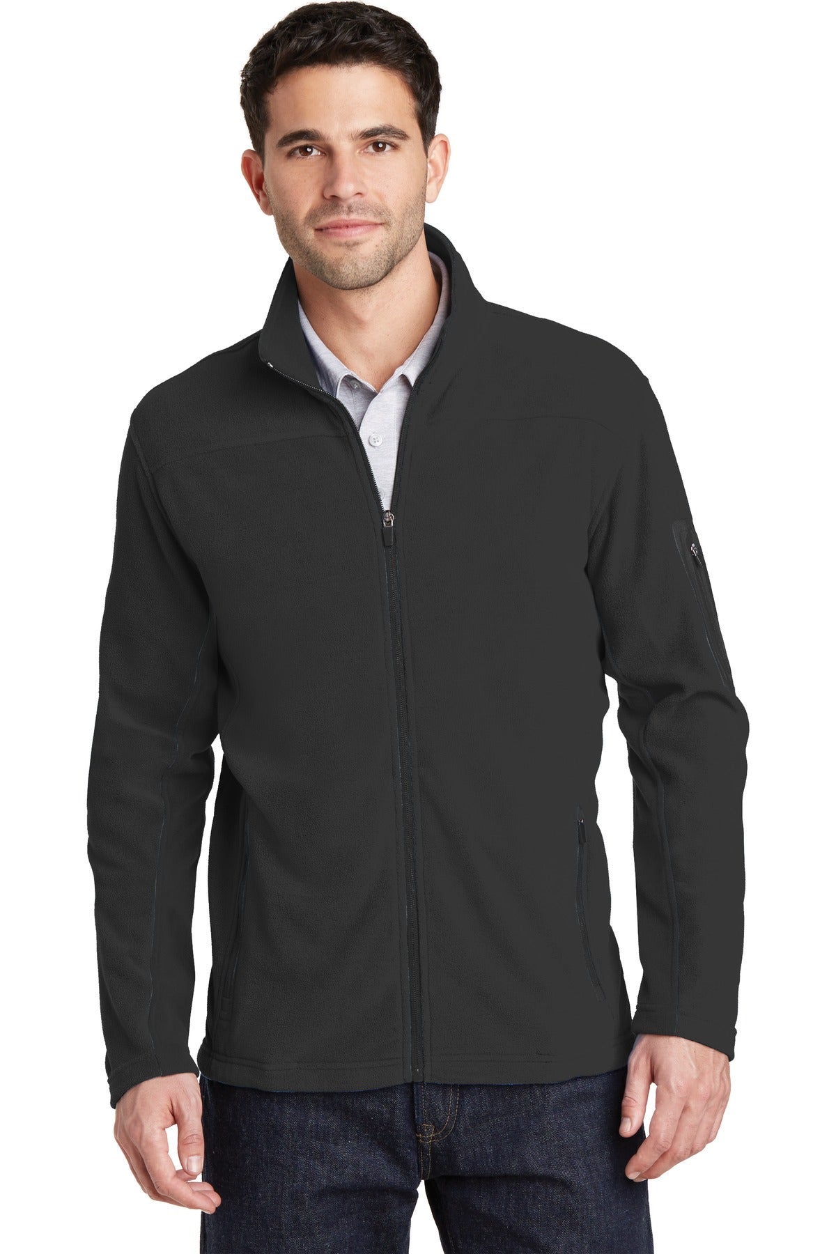 Custom Black/ Black Summit Fleece Full-Zip Jacket F233, personalized by SanCanDo Swag in Argyle, TX