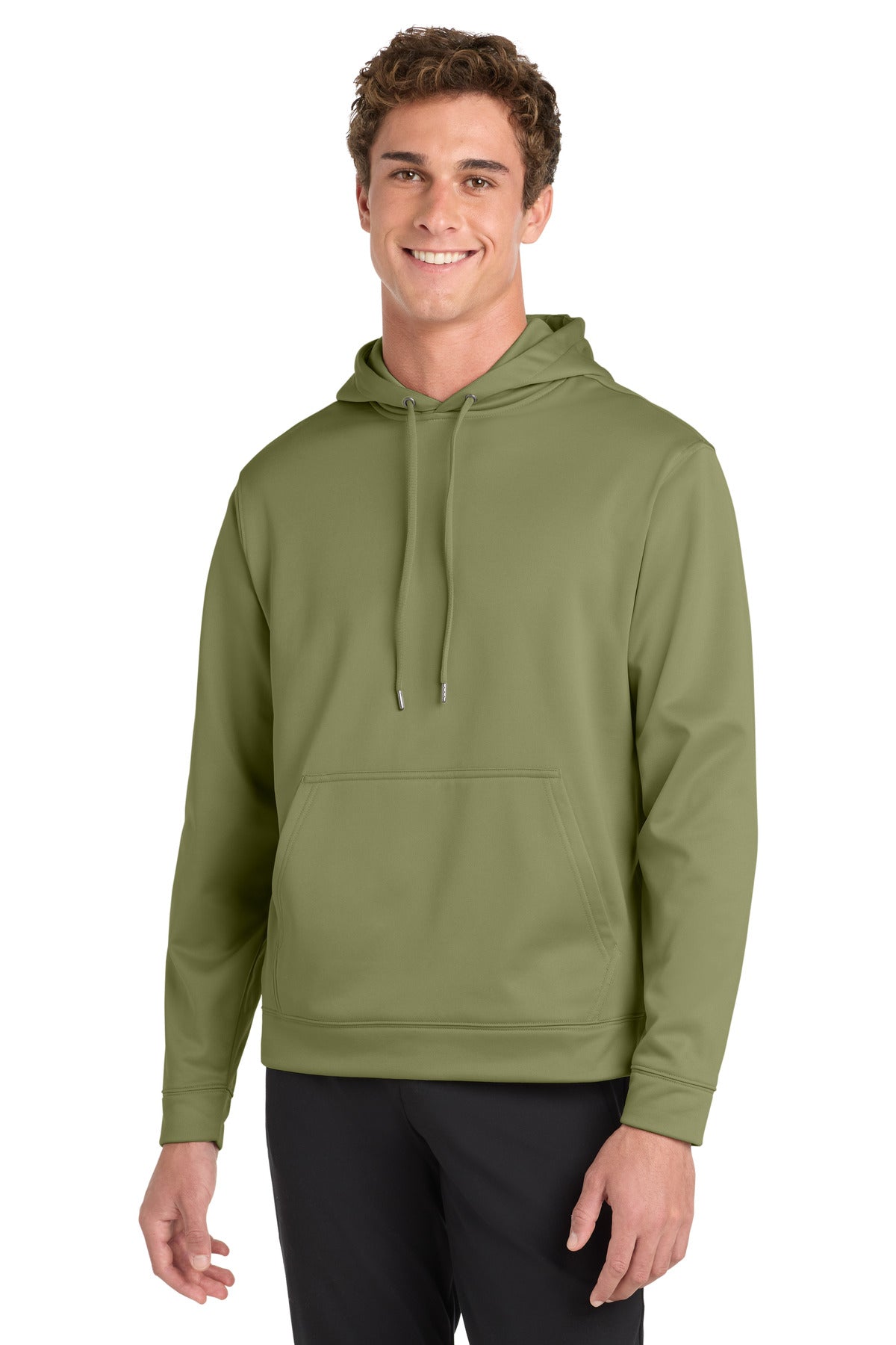 Custom Olive Drab Green Fleece Hoodie F244, personalized by SanCanDo Swag in Argyle, TX