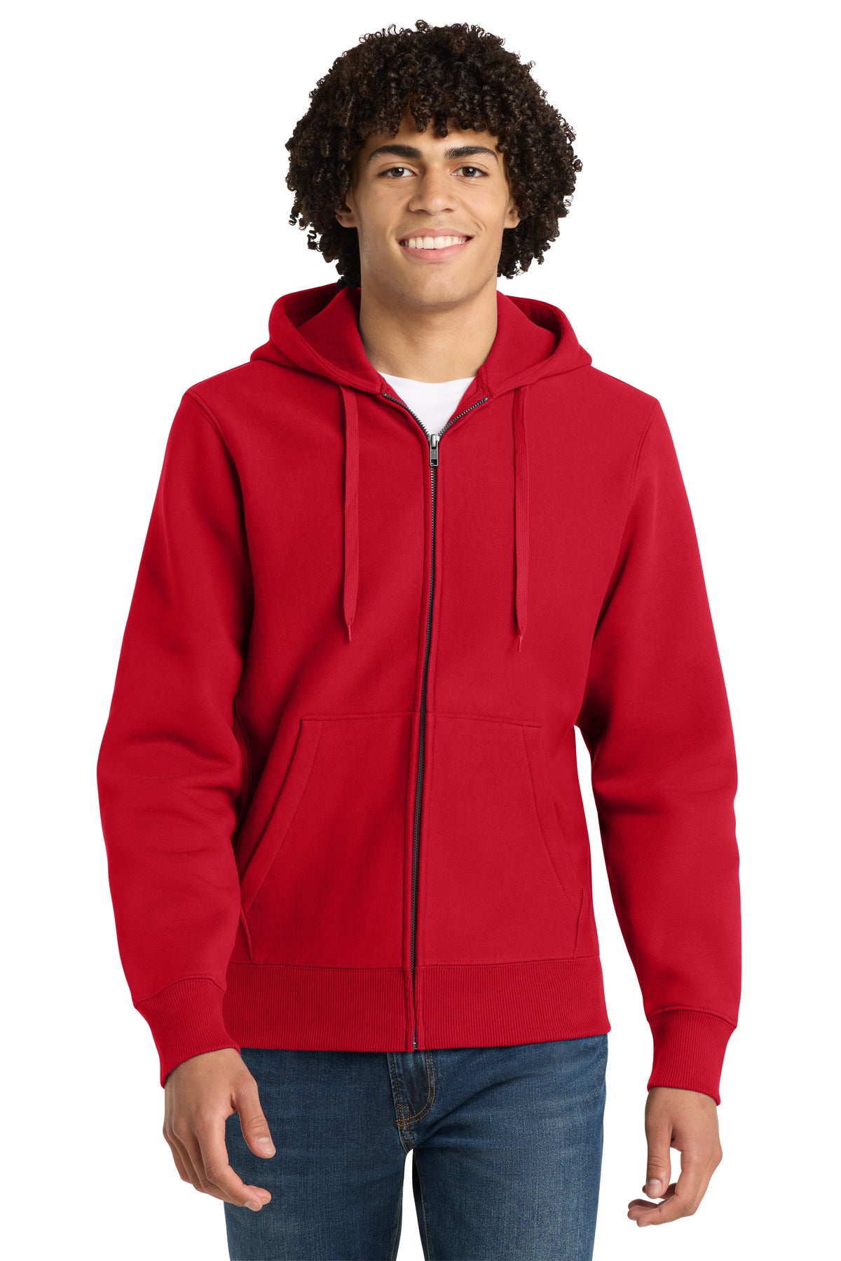 Custom Red Super Heavyweight Full-Zip Hoodie F282, personalized by SanCanDo Swag in Argyle, TX