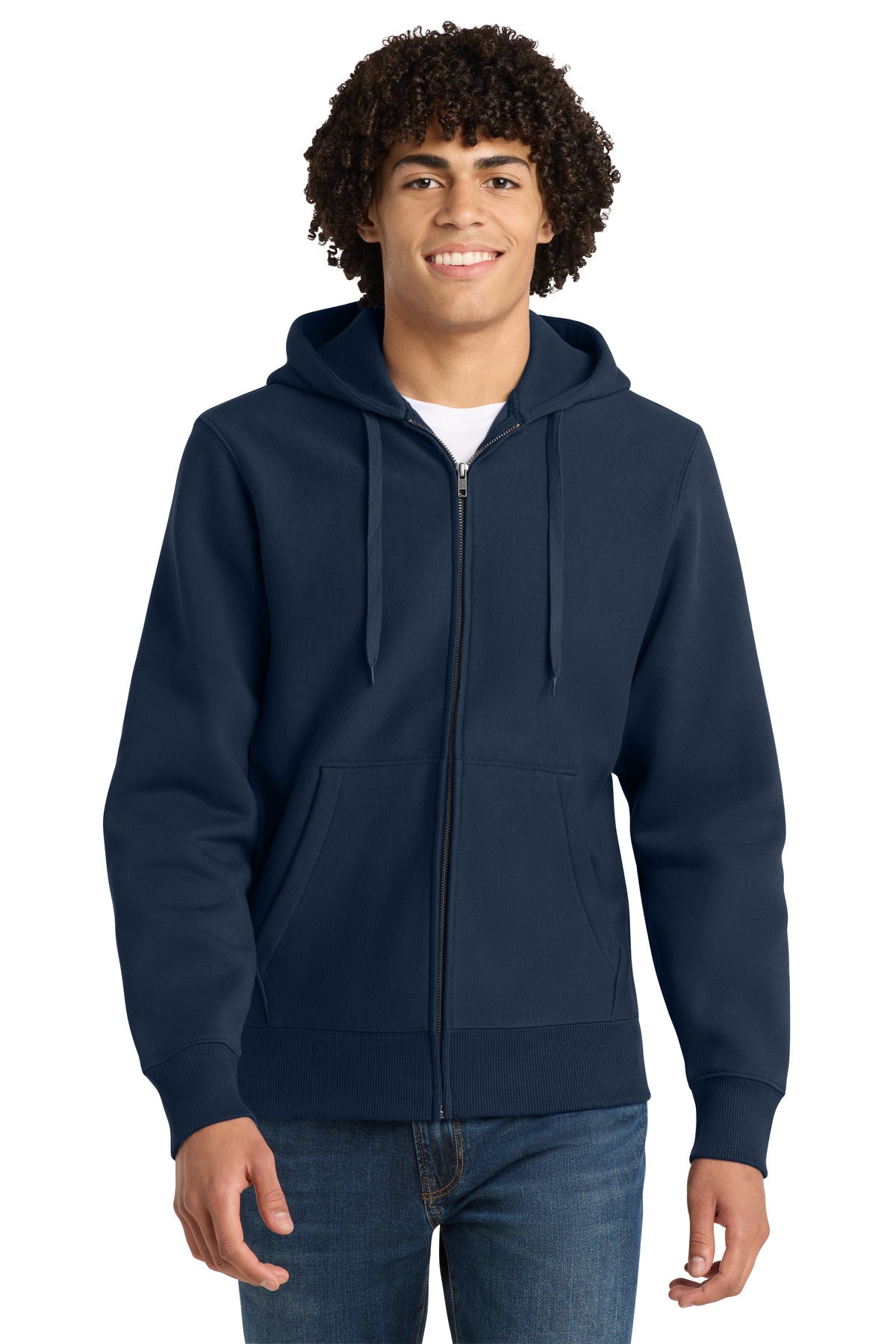 Custom True Navy Super Heavyweight Full-Zip Hoodie F282, personalized by SanCanDo Swag in Argyle, TX