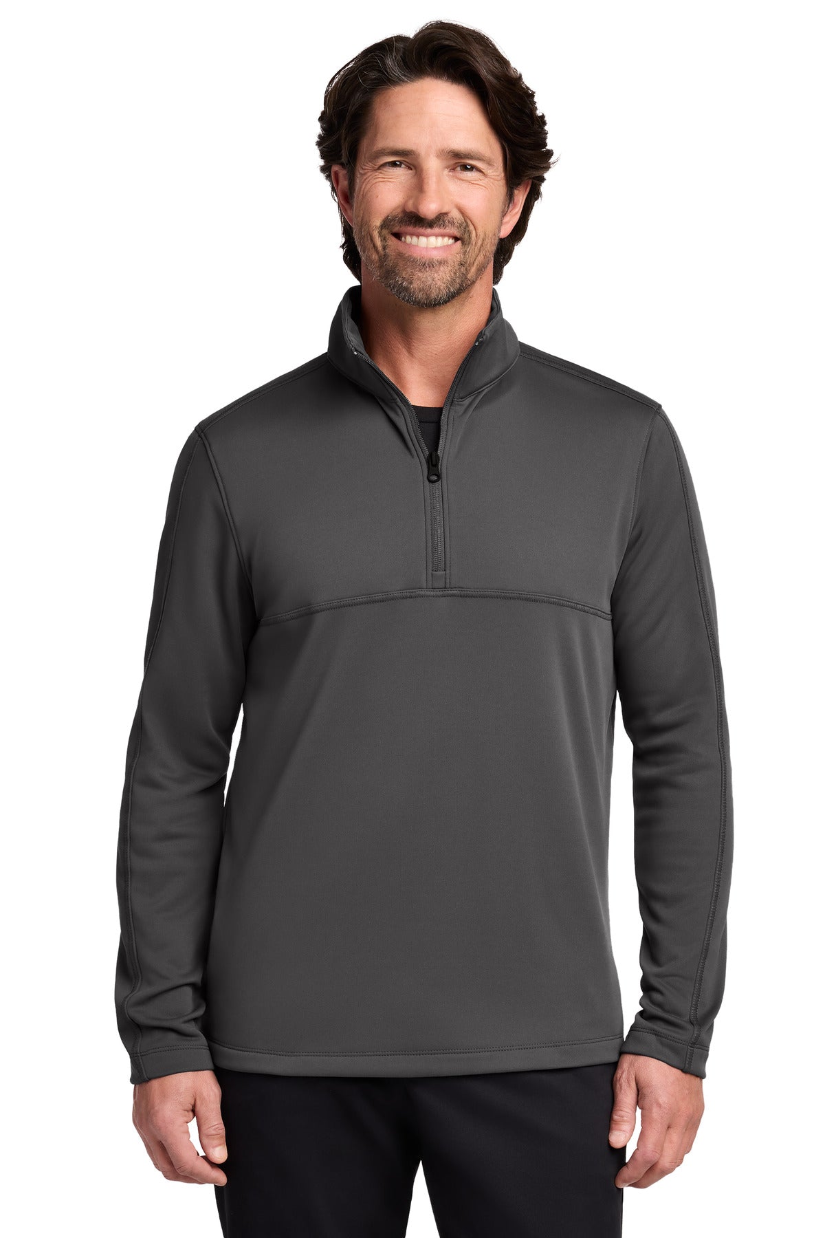 Custom Graphite Smooth Fleece 1/4-Zip F804, personalized by SanCanDo Swag in Argyle, TX
