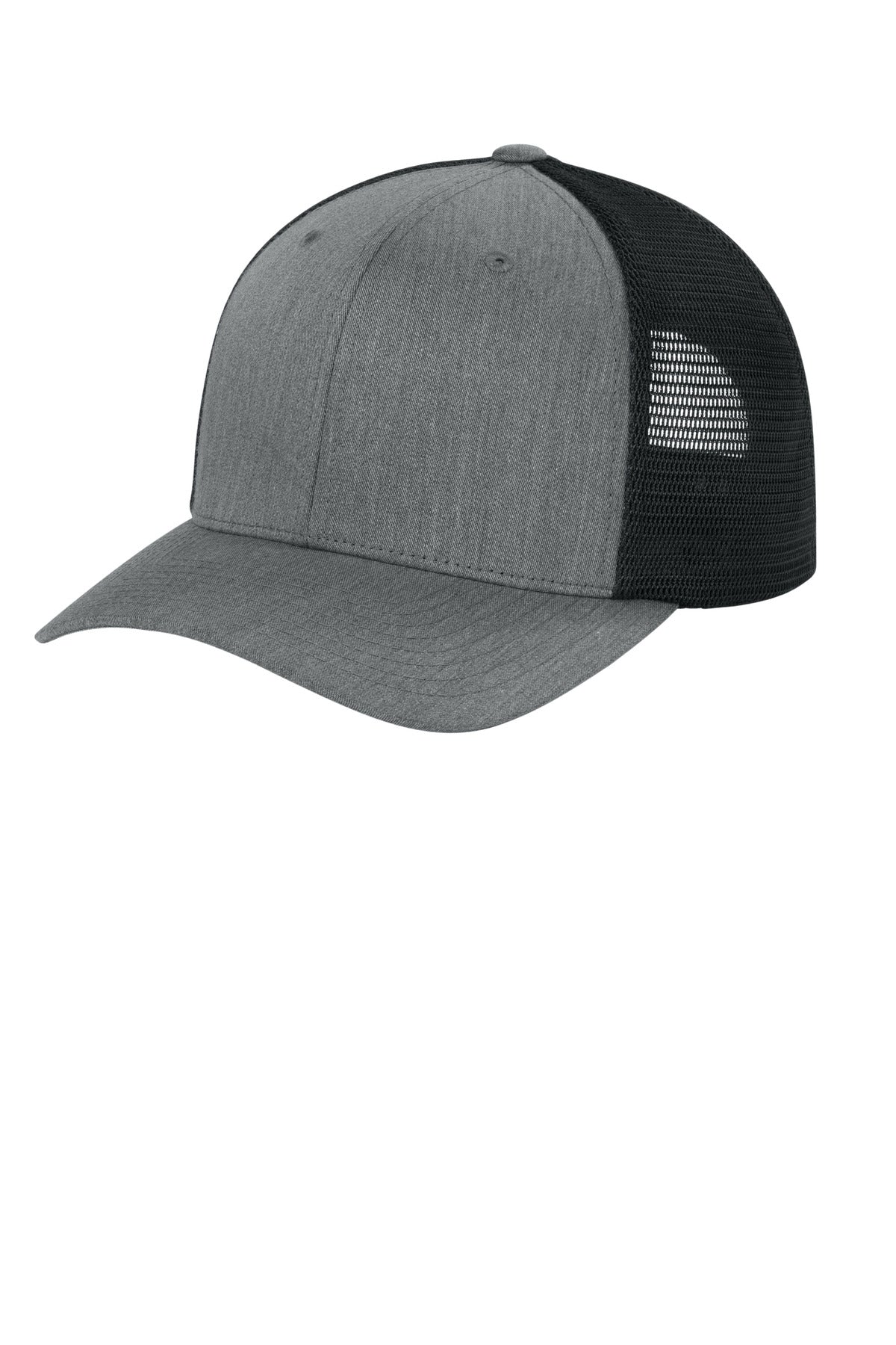 Custom Heather Grey/ Black 110 Mesh Cap FF110M, personalized by SanCanDo Swag in Argyle, TX