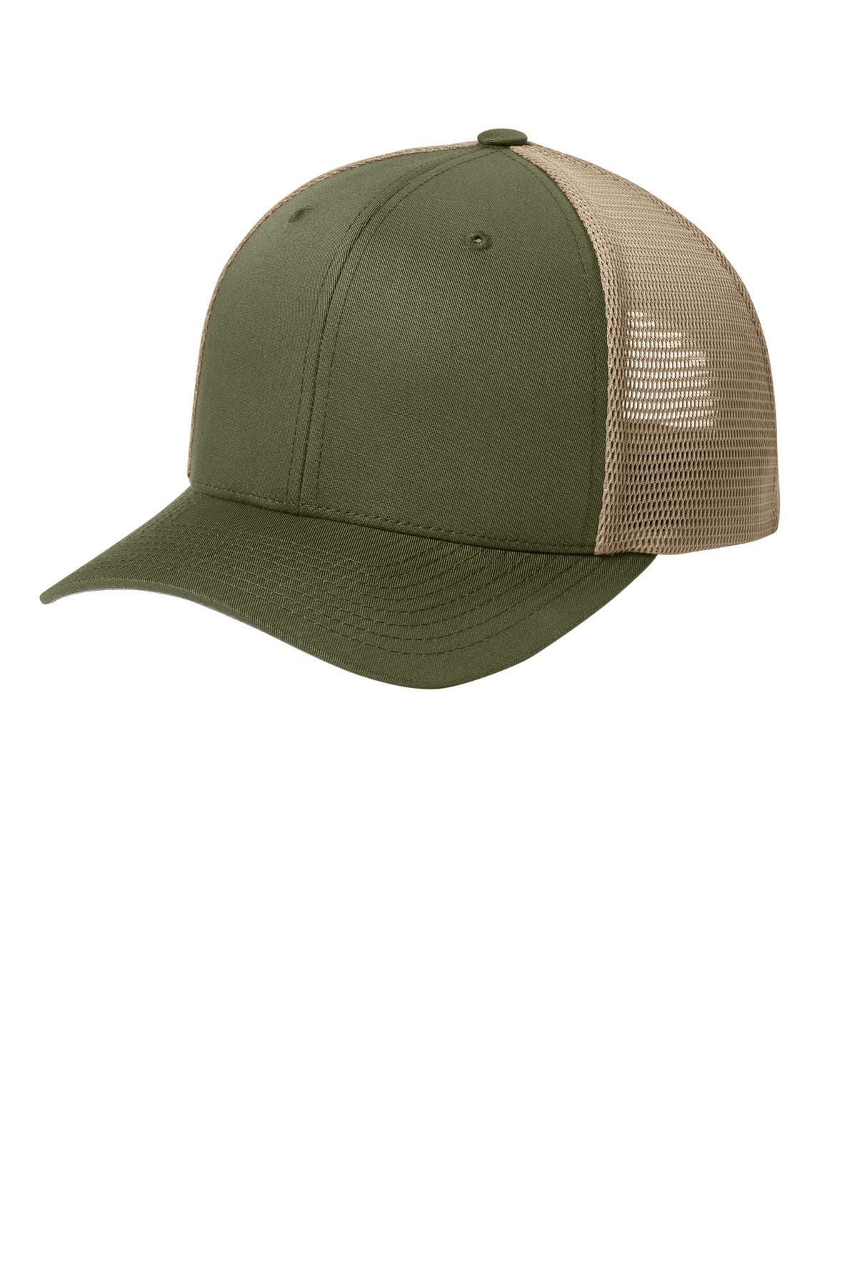 Custom Olive/ Khaki 110 Mesh Cap FF110M, personalized by SanCanDo Swag in Argyle, TX