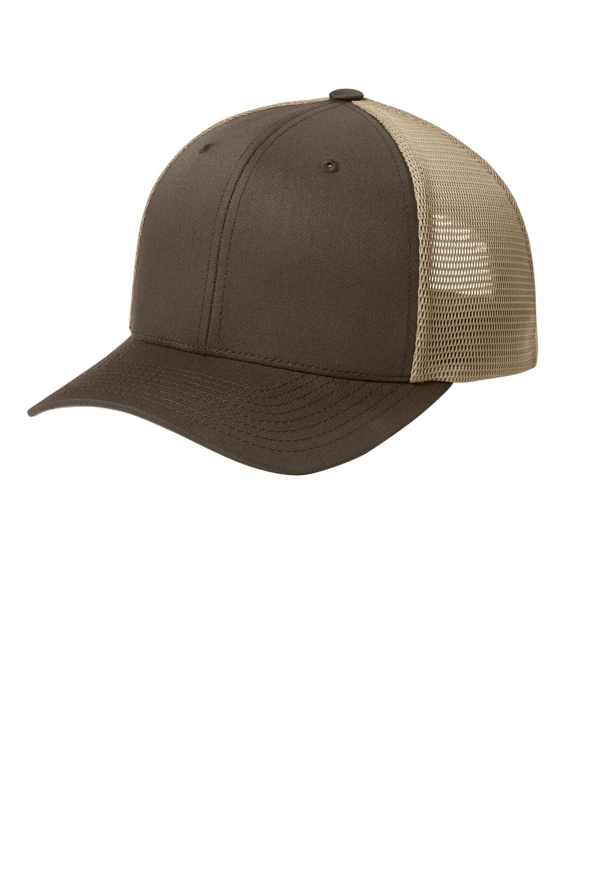 Custom Brown/ Khaki 110 Mesh Cap FF110M, personalized by SanCanDo Swag in Argyle, TX