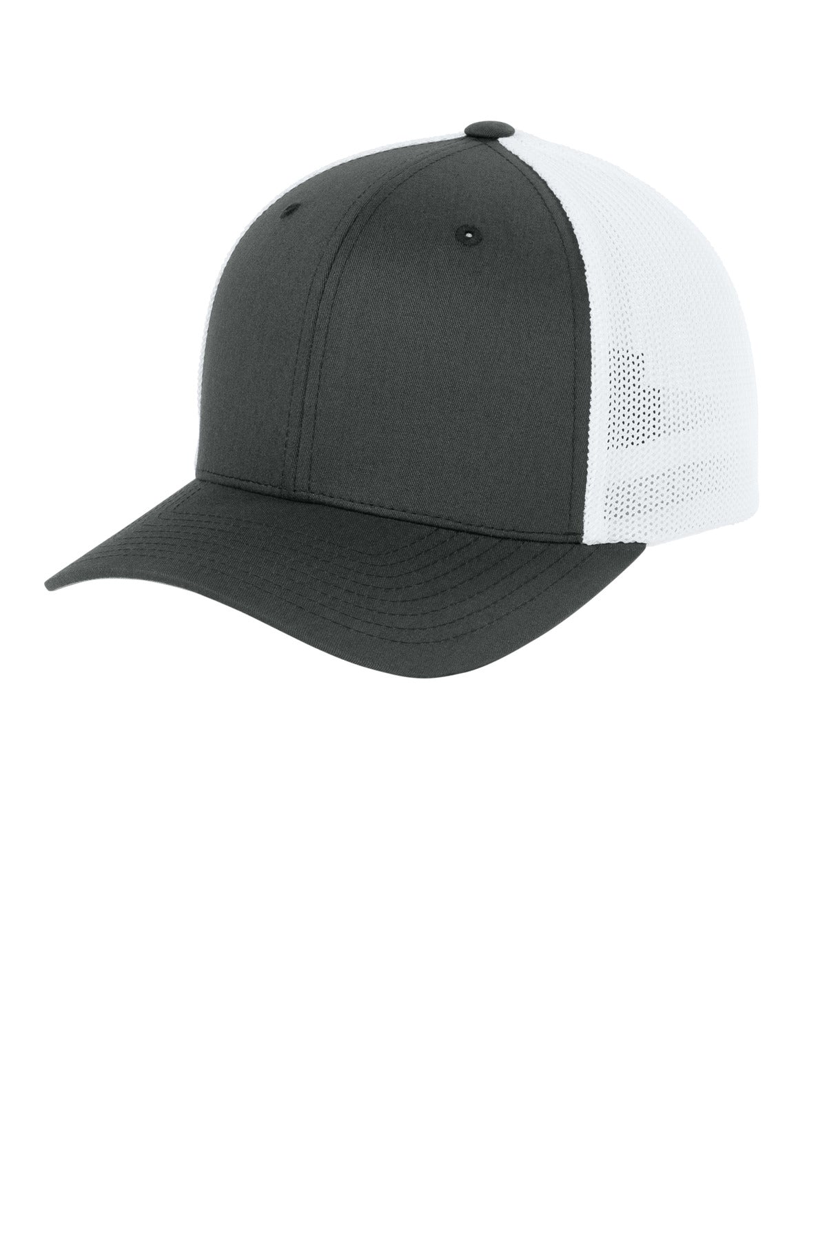 Custom Charcoal/ White Trucker Mesh Cap FF6511, personalized by SanCanDo Swag in Argyle, TX