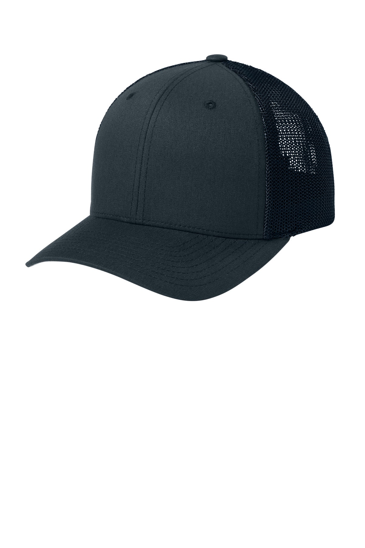 Custom Dark Navy Trucker Mesh Cap FF6511, personalized by SanCanDo Swag in Argyle, TX