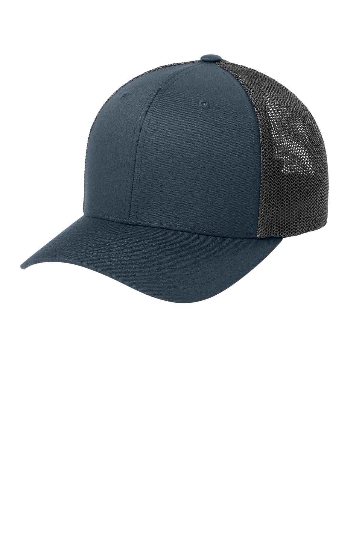 Custom Navy/ Graphite Trucker Mesh Cap FF6511, personalized by SanCanDo Swag in Argyle, TX