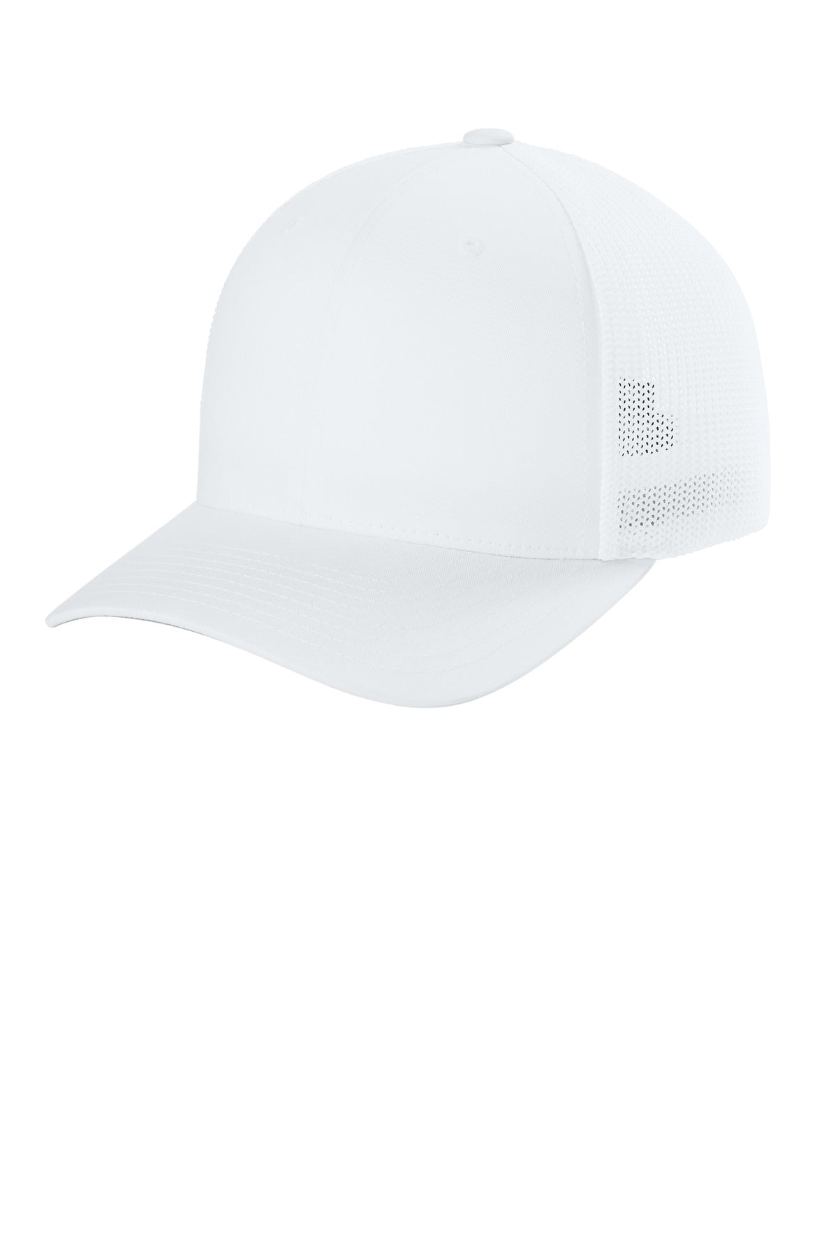 Custom White Trucker Mesh Cap FF6511, personalized by SanCanDo Swag in Argyle, TX