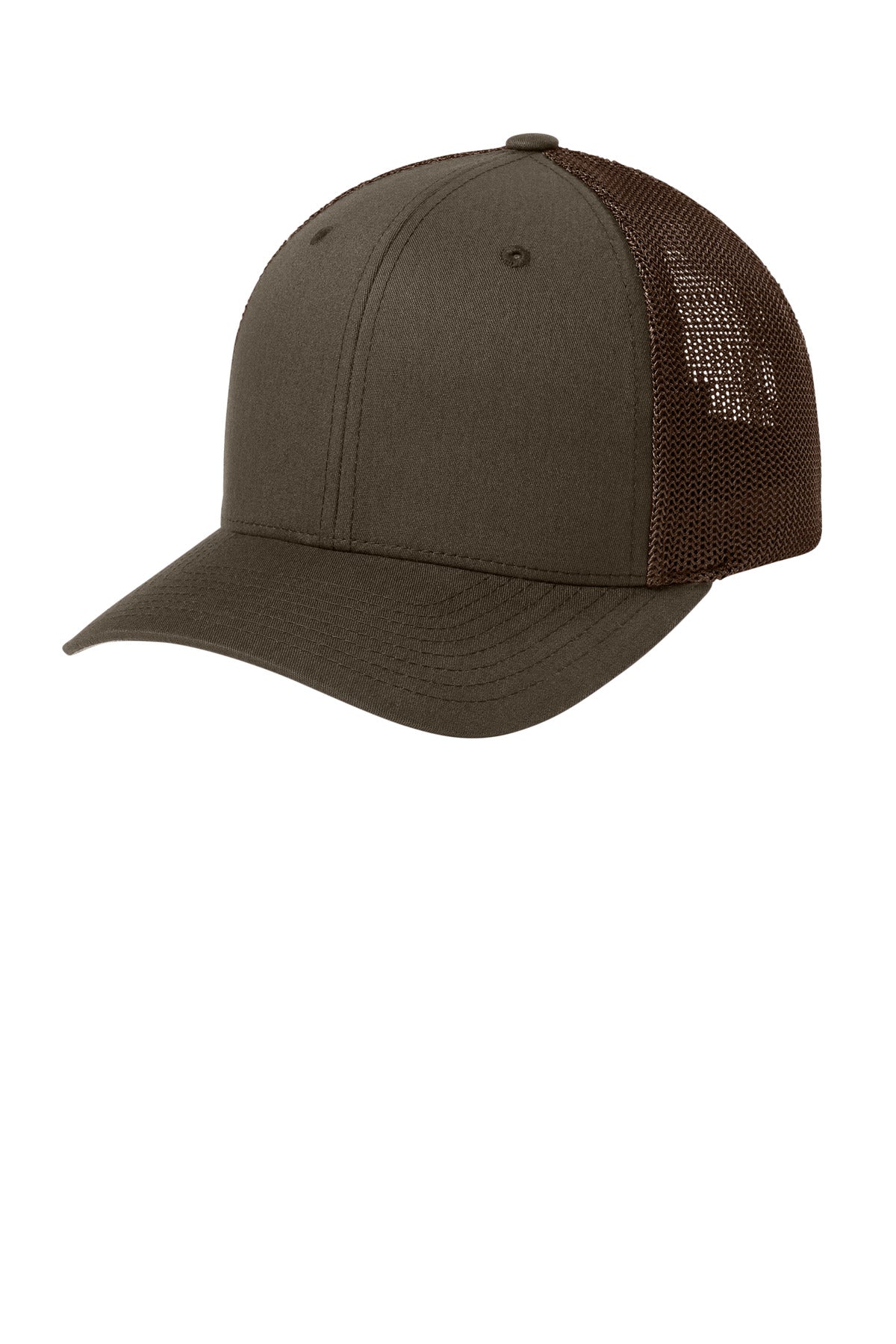 Custom Brown Trucker Mesh Cap FF6511, personalized by SanCanDo Swag in Argyle, TX