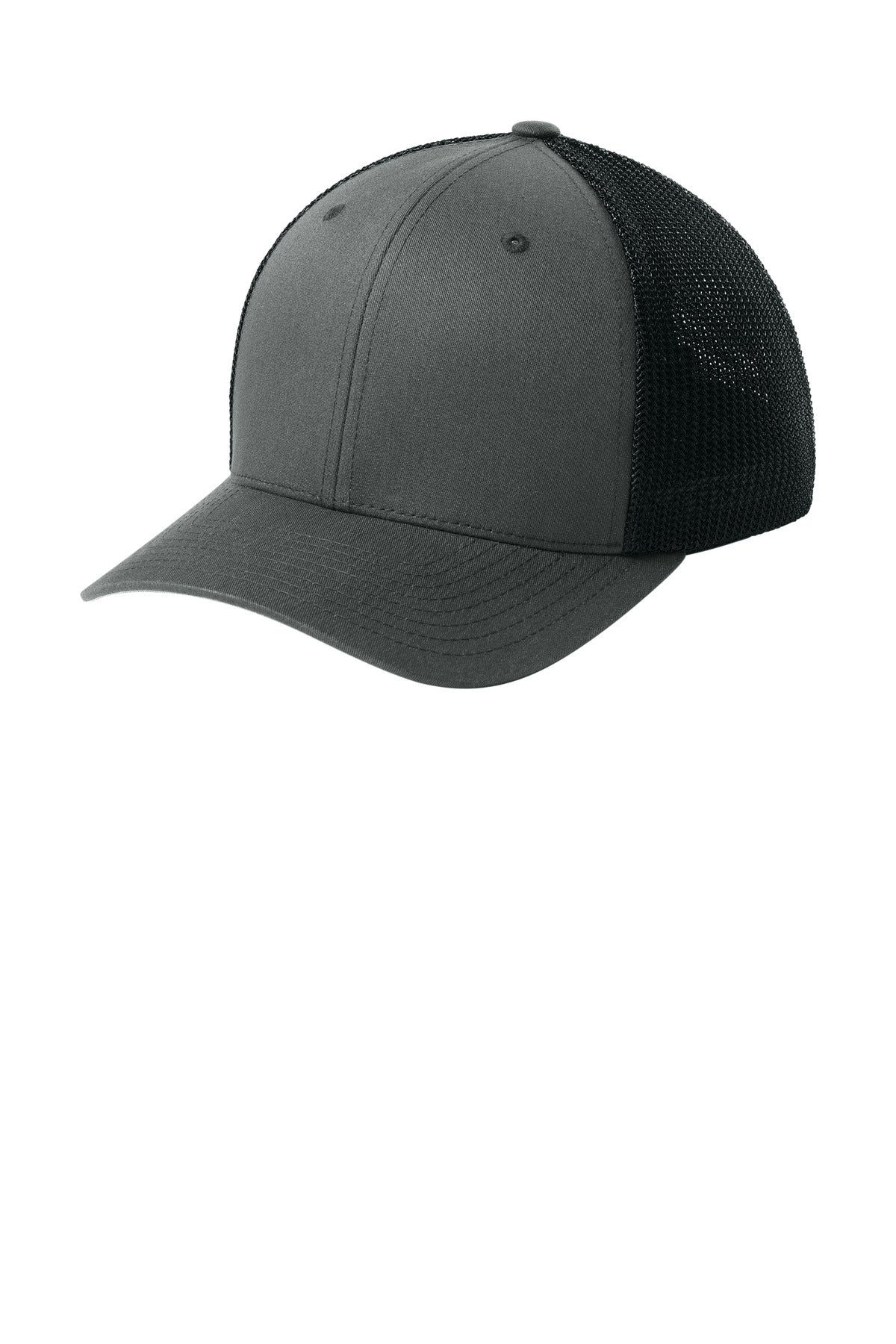 Custom Charcoal/ Black Trucker Mesh Cap FF6511, personalized by SanCanDo Swag in Argyle, TX