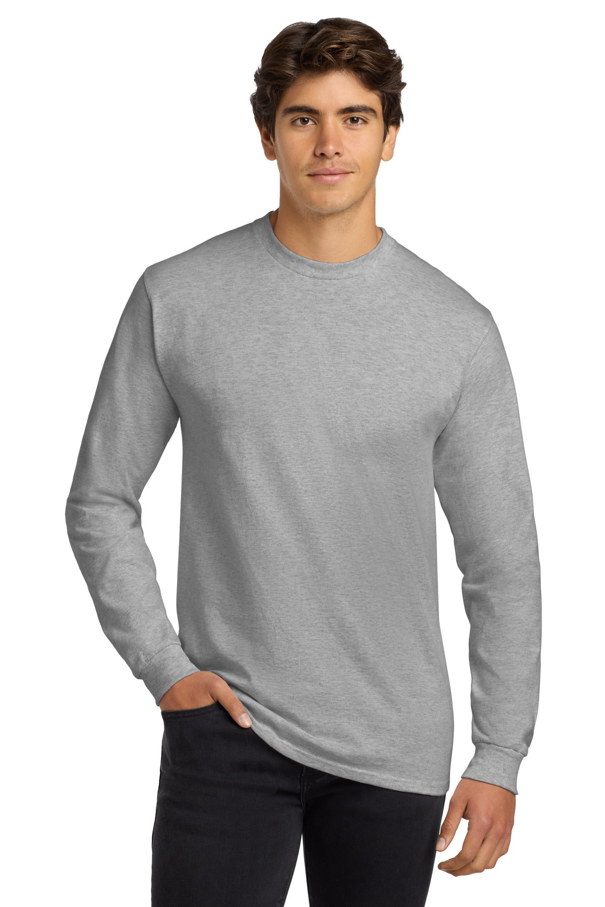 Custom Ash Cotton Long Sleeve Tee G2400, personalized by SanCanDo Swag in Argyle, TX